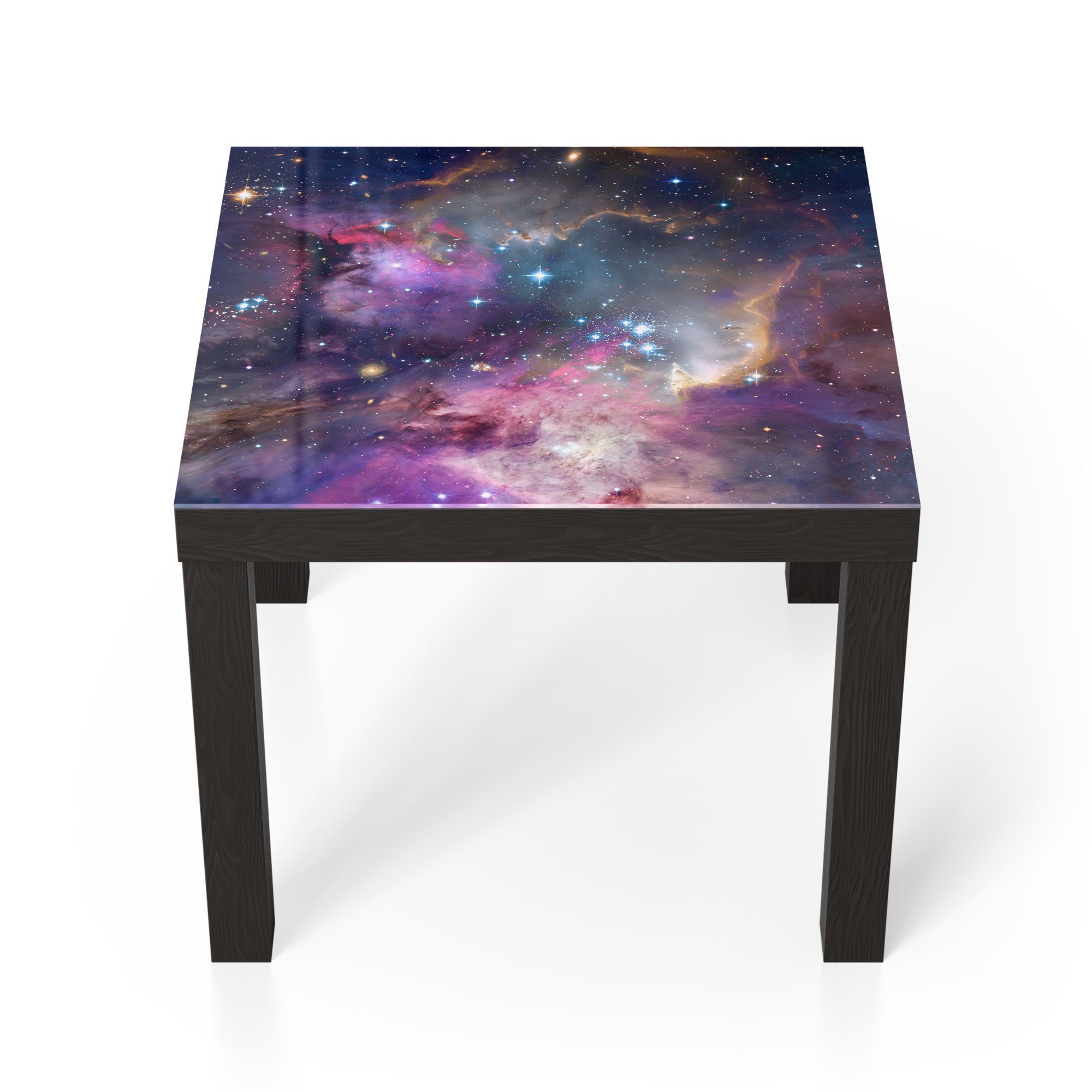 DEQORI Couchtisch 'Farbenfrohe Galaxie', Glas Beistelltisch günstig online kaufen