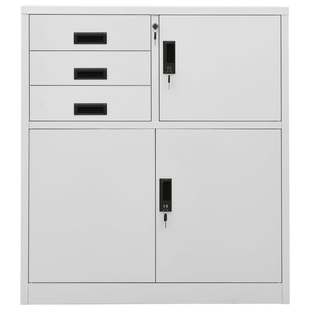 vidaXL Aktenschrank Büroschrank Hellgrau 90x40x102 cm Stahl