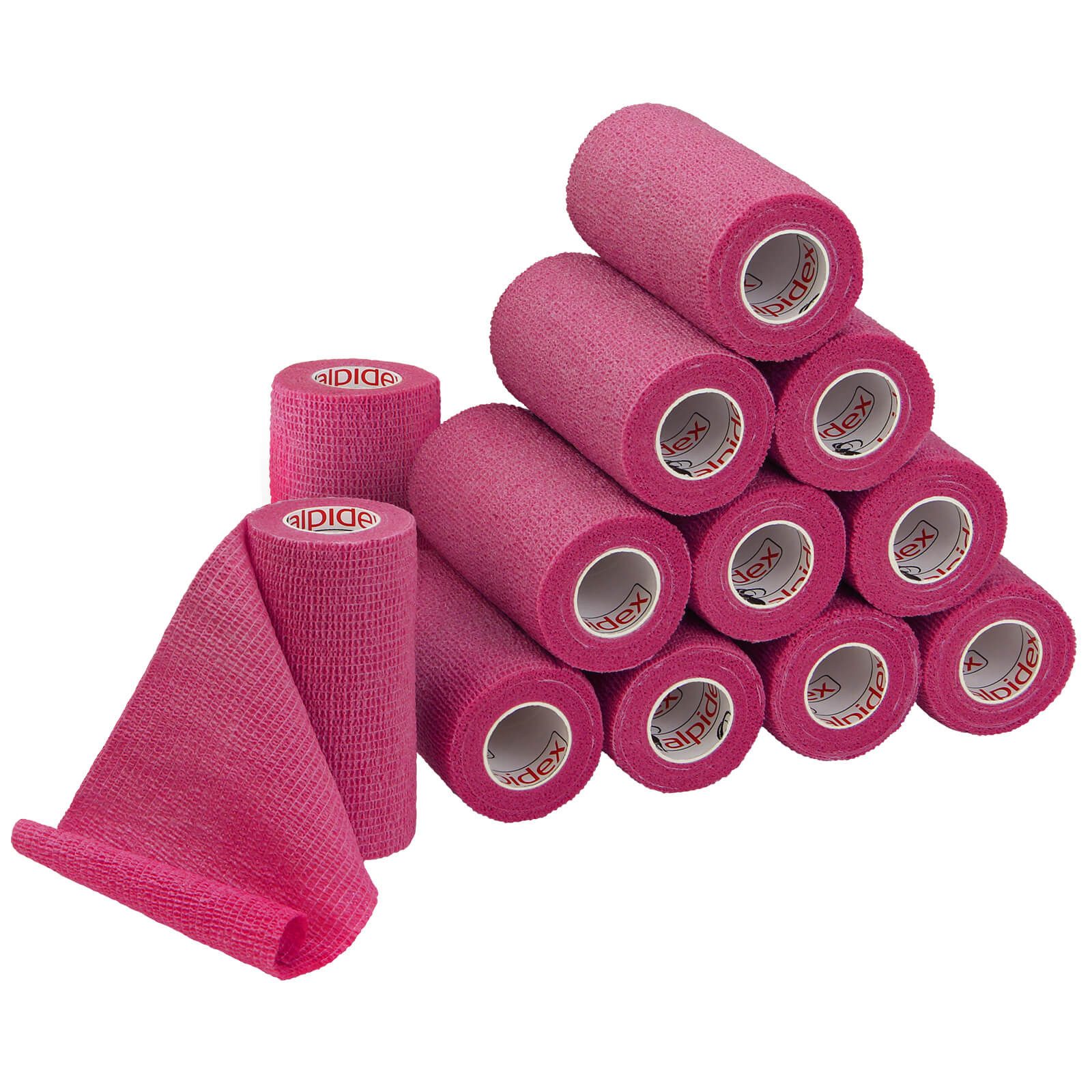 ALPIDEX Bandage 12 Rollen Haftbandage 10 cm x 4.5 m selbstklebender Verband