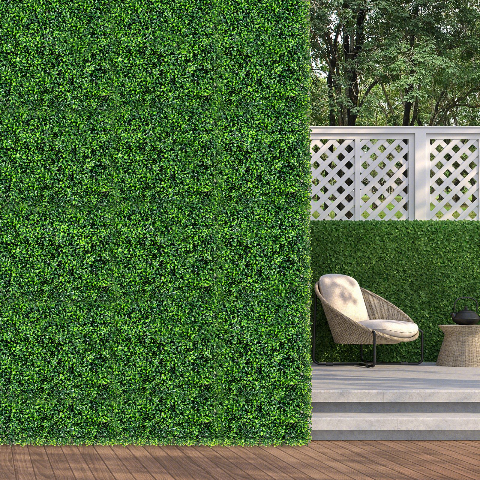 Kunstpflanze, COSTWAY, 12 St. 50x50cm, Pflanzenwand mit Buchsbaum-Blättern, günstig online kaufen