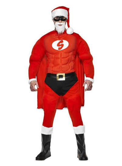 Smiffys Kostüm »Super Santa«, Witziges Weihnachtskostüm für Heiligabend-Helden