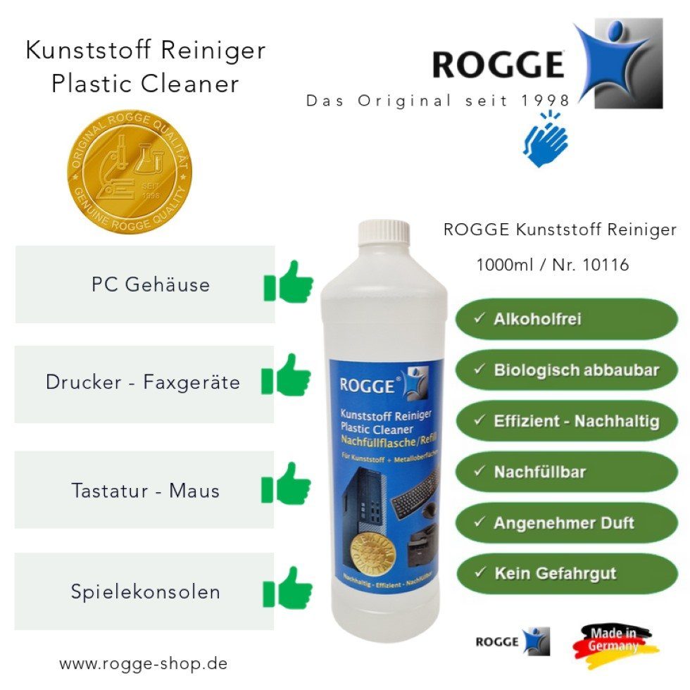 Kunststoffreiniger Rogge (1-St) 1.000ml +PC-Reiniger Kunststoff ROGGE