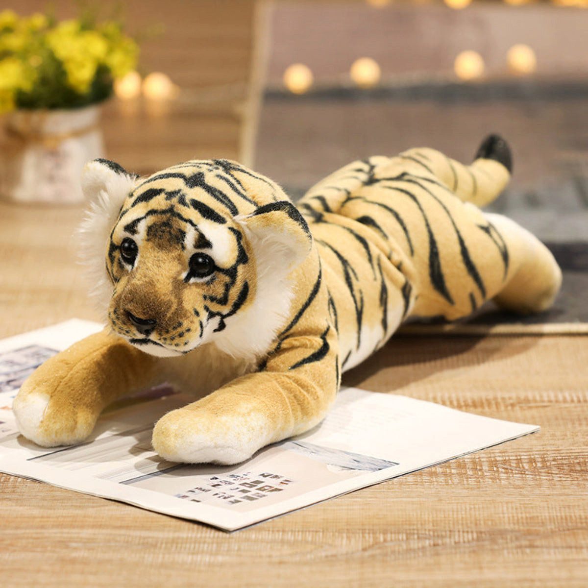Tinisu Plüschfigur Tiger, Leopard und Löwe Plüschtier - Weiches Kuscheltier Stofftier