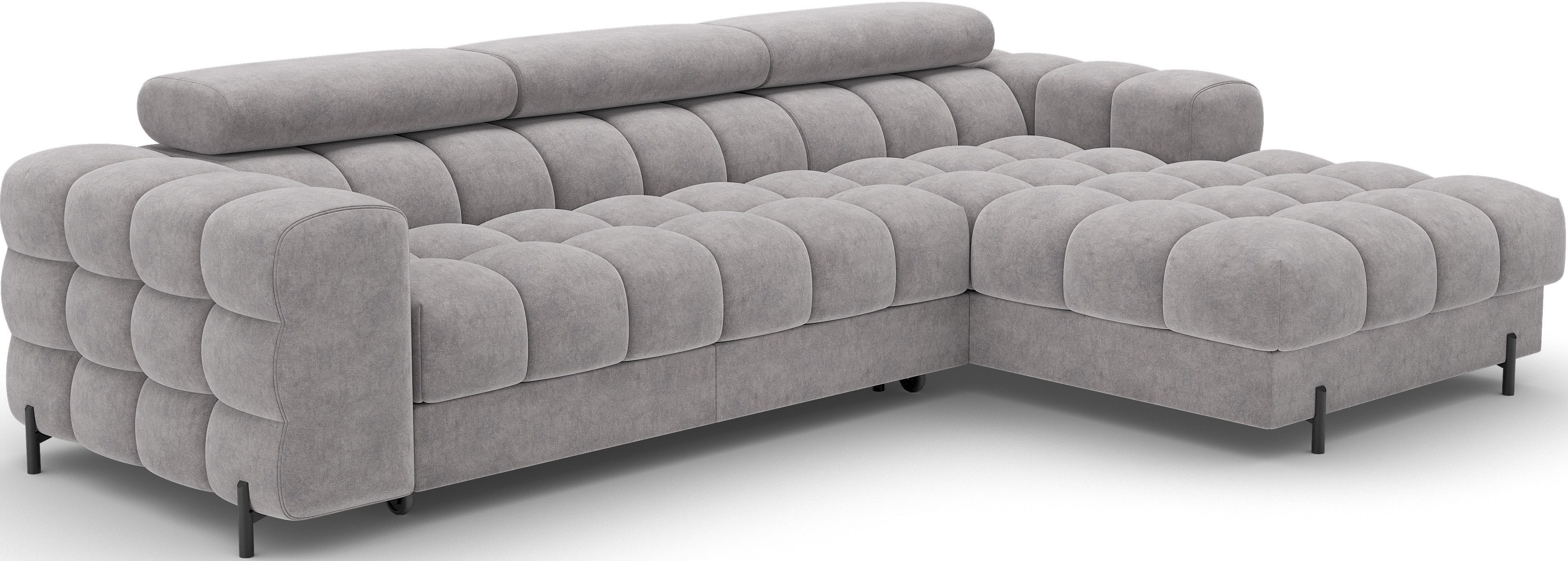 MOEBLO Ecksofa Neviro, Robuste Verarbeitung, verstellbare Kopfstützen und i günstig online kaufen