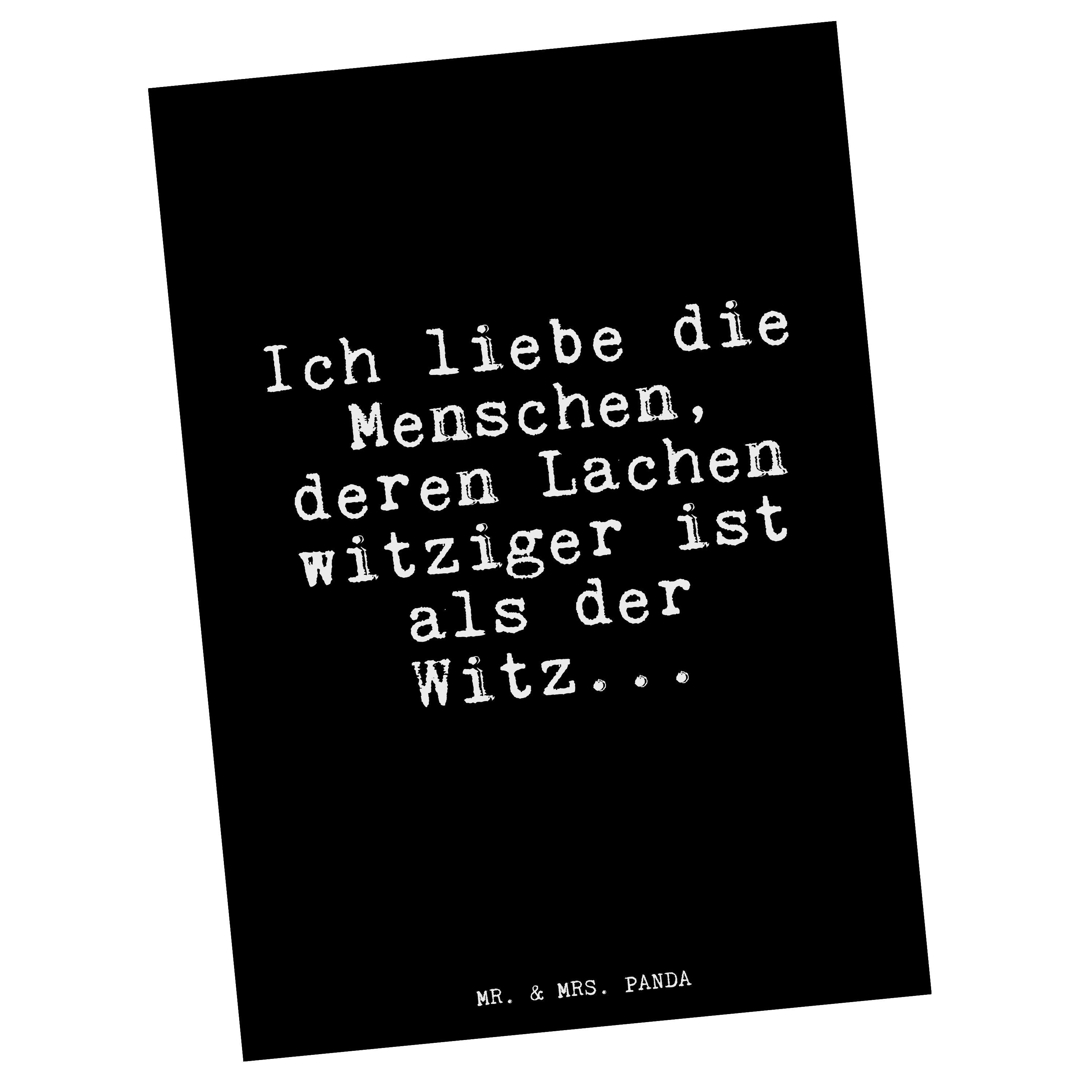 Mr. & Mrs. Panda Postkarte »Ich liebe die Menschen,... Schwarz