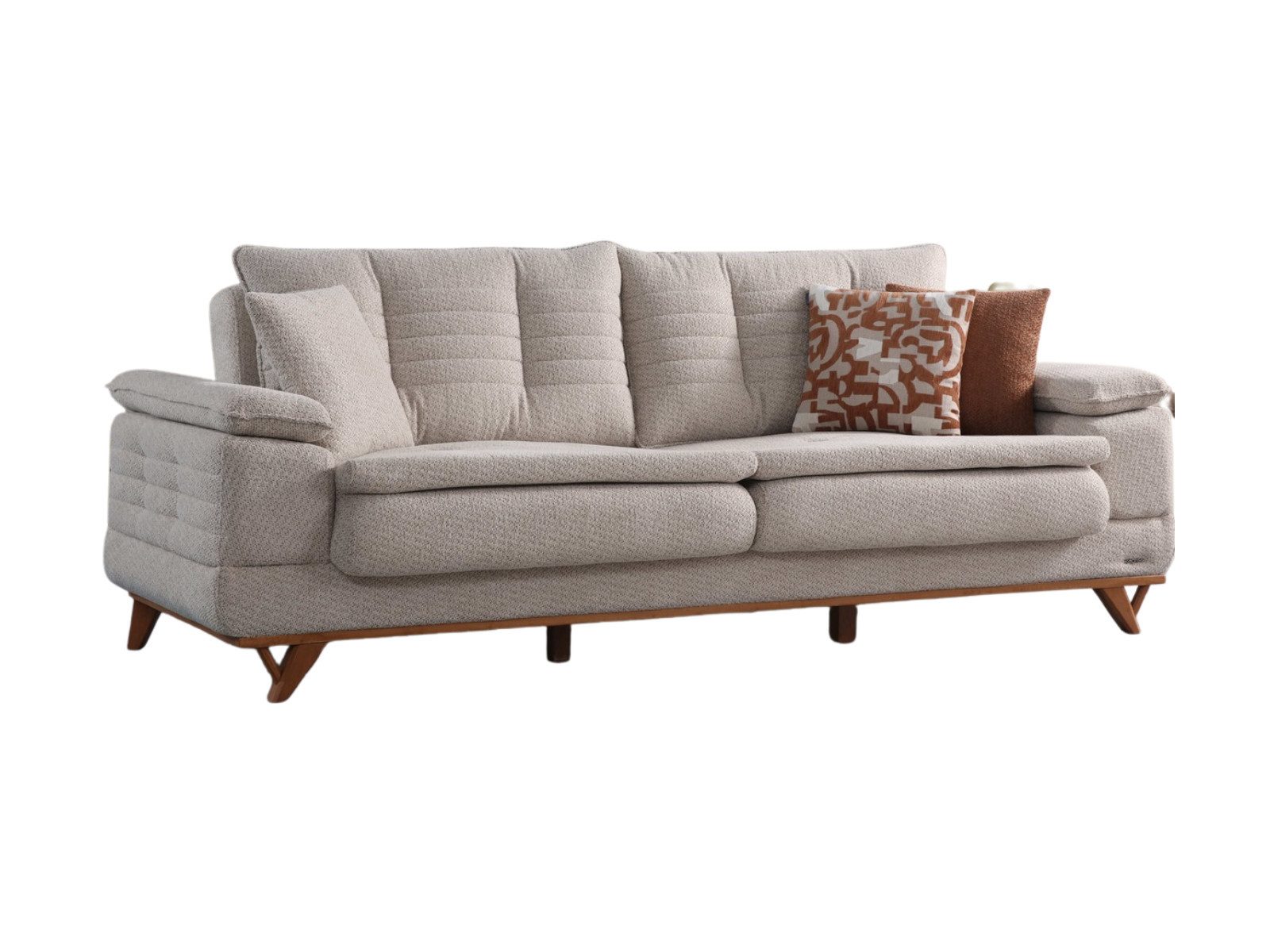 Villa Möbel Sofa New Riga, 3-Sitzer 1 Teile, Hand Made Qualtiy, Schlaffunktion durch aufklappbare Sitzfläche