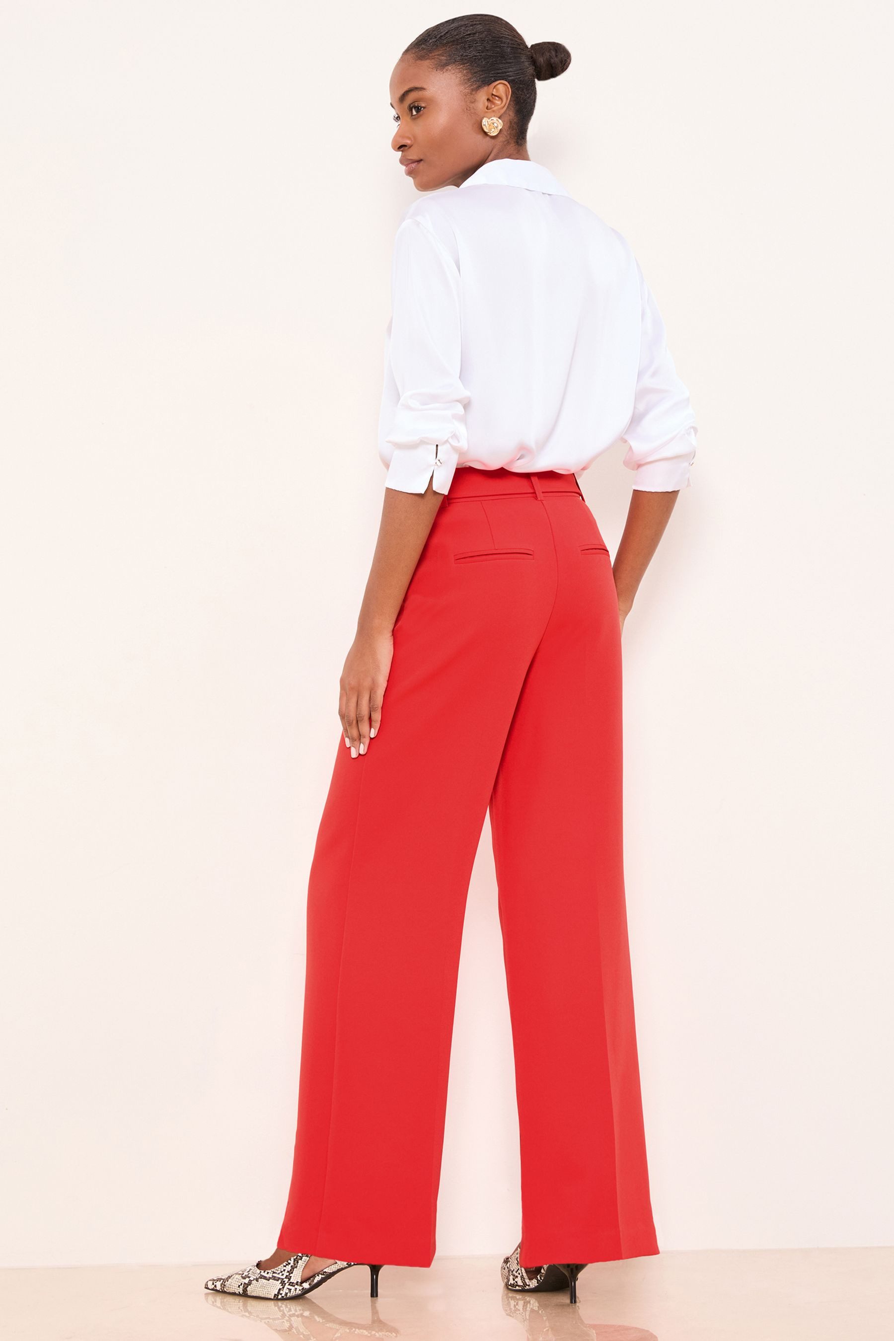 LIPSY Anzughose Lipsy Hose mit weitem Bein und Gürtel, Regular (1-tlg)