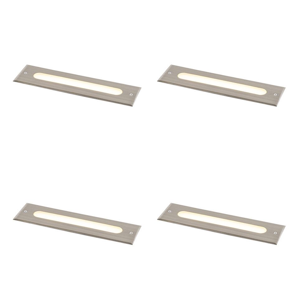 Qazqa LED Einbaustrahler 106890, LED fest integriert, Extra-Warmweiß, QAZQA Außen Einbau­leuchte, integrated, Stahl, Aluminium, Modern