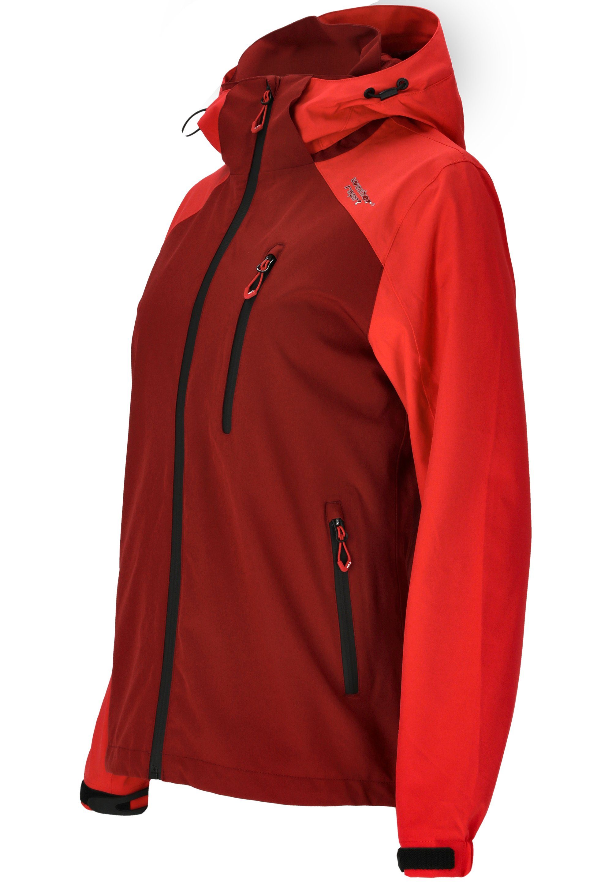 W-PRO15000 wasserdichter Beschichtung dunkelrot REPORT CAMELIA WEATHER Outdoorjacke mit