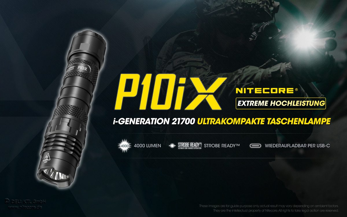 Nitecore Taschenlampe P10iX taktische Taschenlampe mit 4000 Lumen für den Polizeieinsatz (1-St)