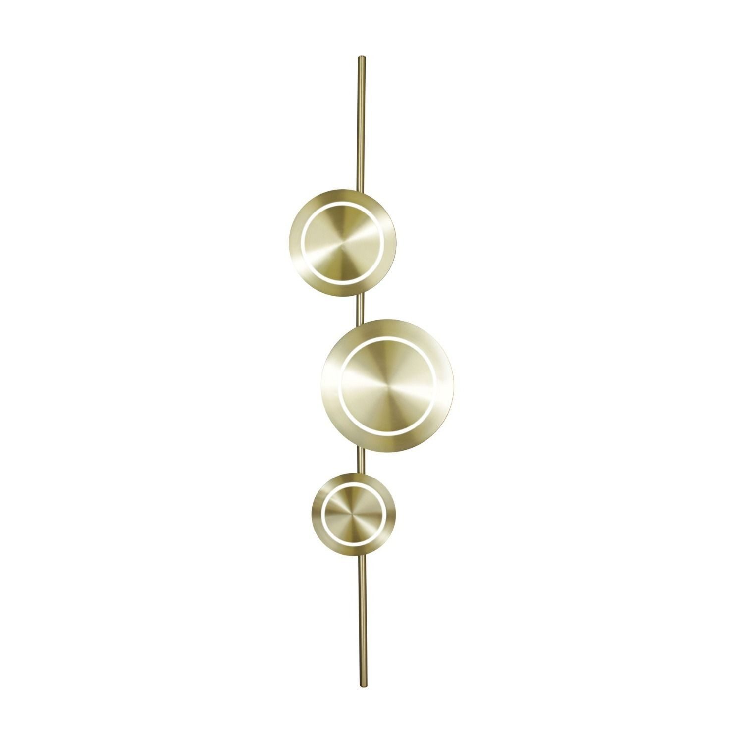 Licht-Erlebnisse Wandleuchte BRAUBIRN, LED fest integriert, Warmweiß, Gold Aluminium dimmbar 3 Stufen H:120 cm 18 W 3000 K 1008 lm