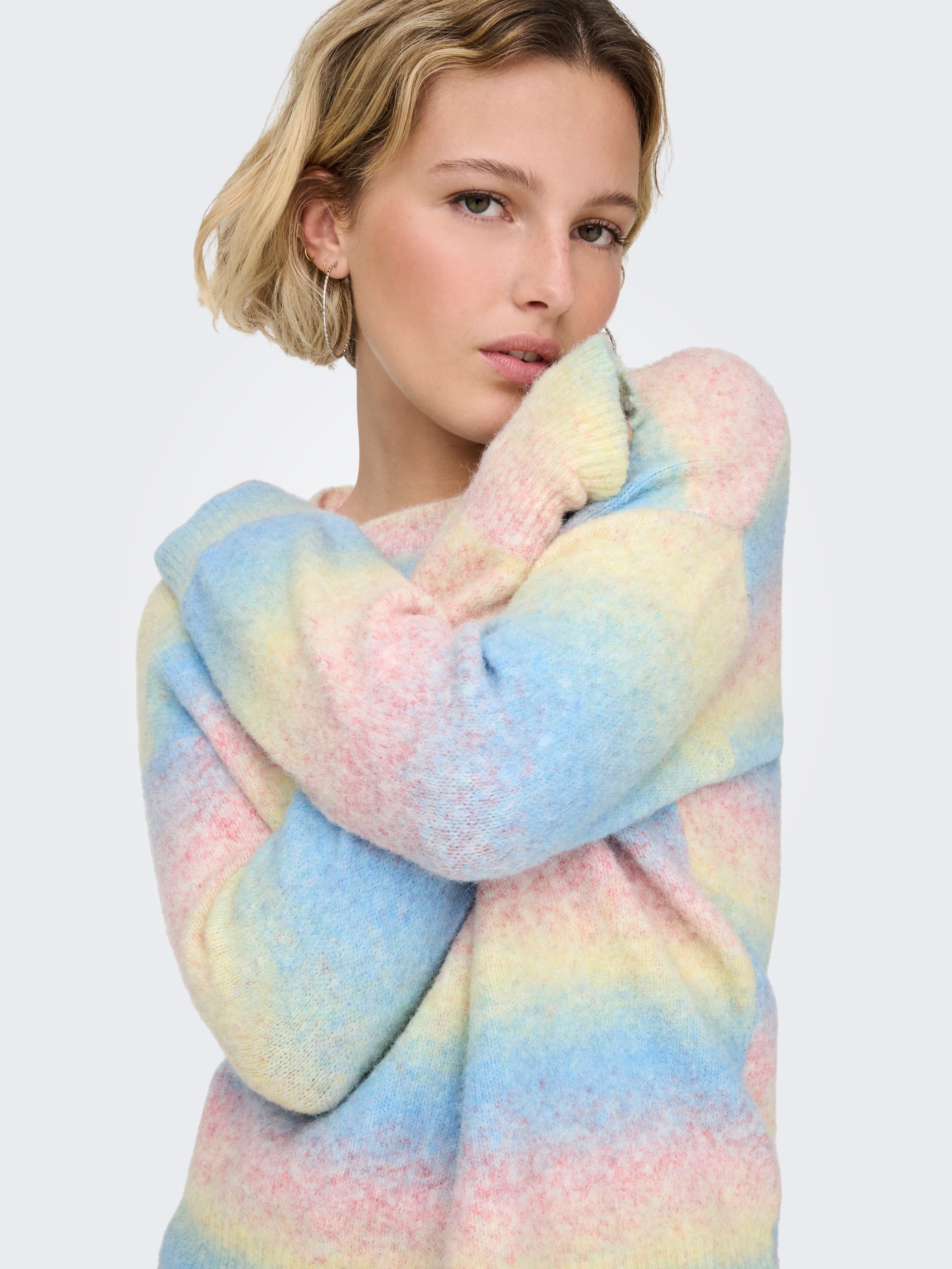 ONLY Strickpullover ONLFRIDA LS O-NECK EX KNT multicolor Farbverlauf