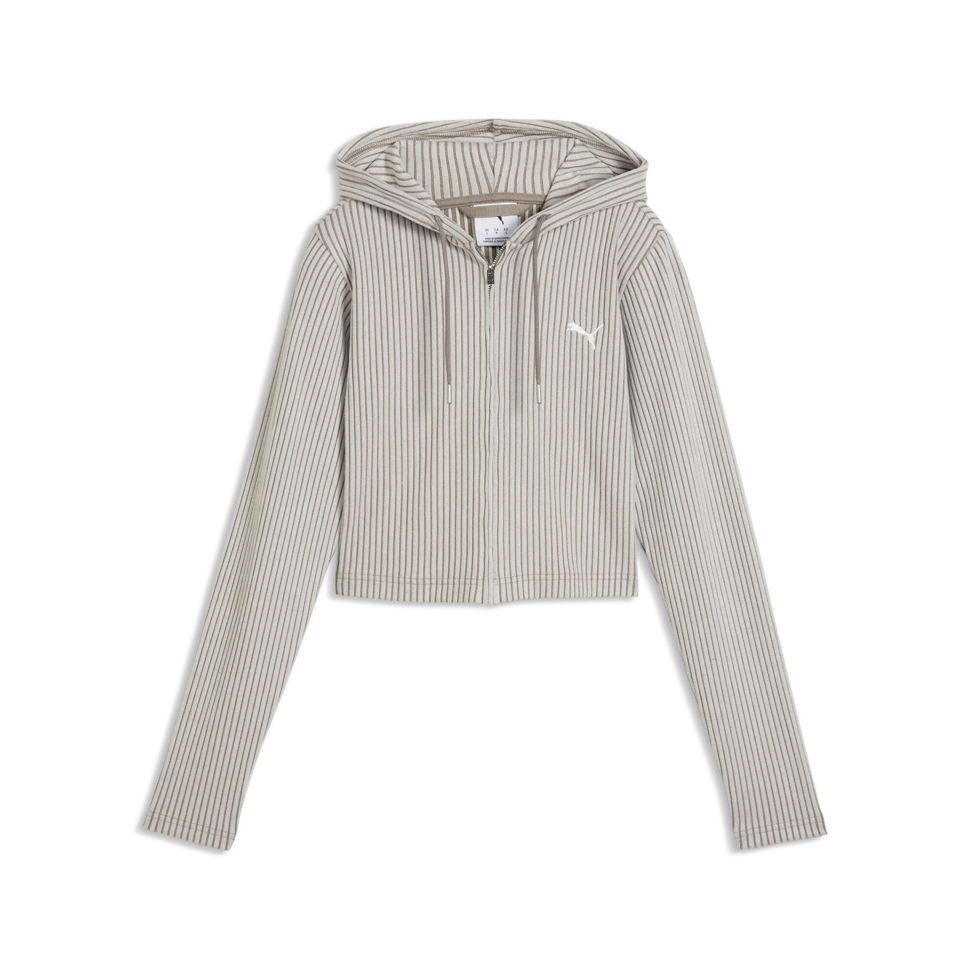 PUMA Hoodie Essentials Slim Gerippte Kapuzenjacke Damen