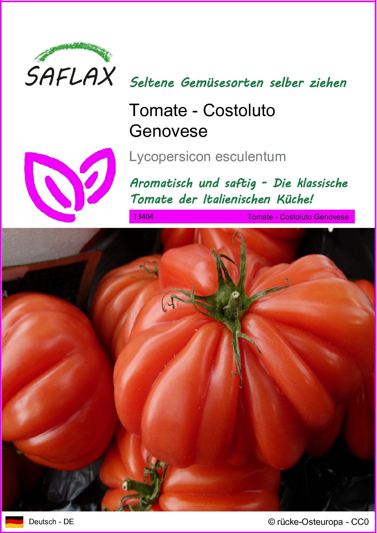 Gemüsesamen SAFLAX - Samen - Tomate - Costoluto Genovese