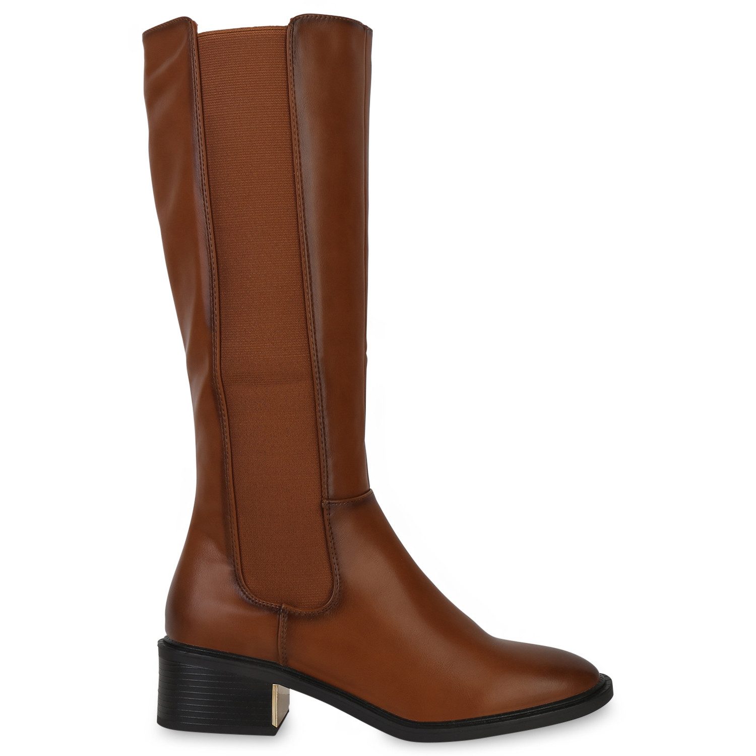 VAN HILL 840543 Stiefel Damen Stiefel Aurora Klassische Stiefel mit Blockabsatz Basic – Bild 2 von 4