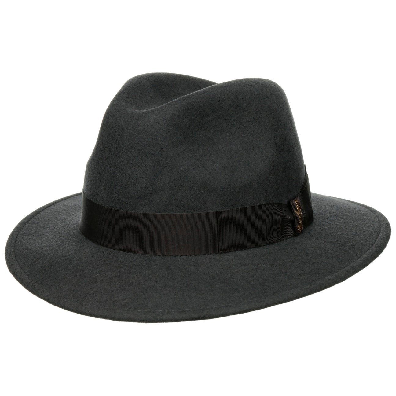 Borsalino Filzhut (1-St) Wollfilzhut mit Ripsband, Made in Italy dunkelgrau