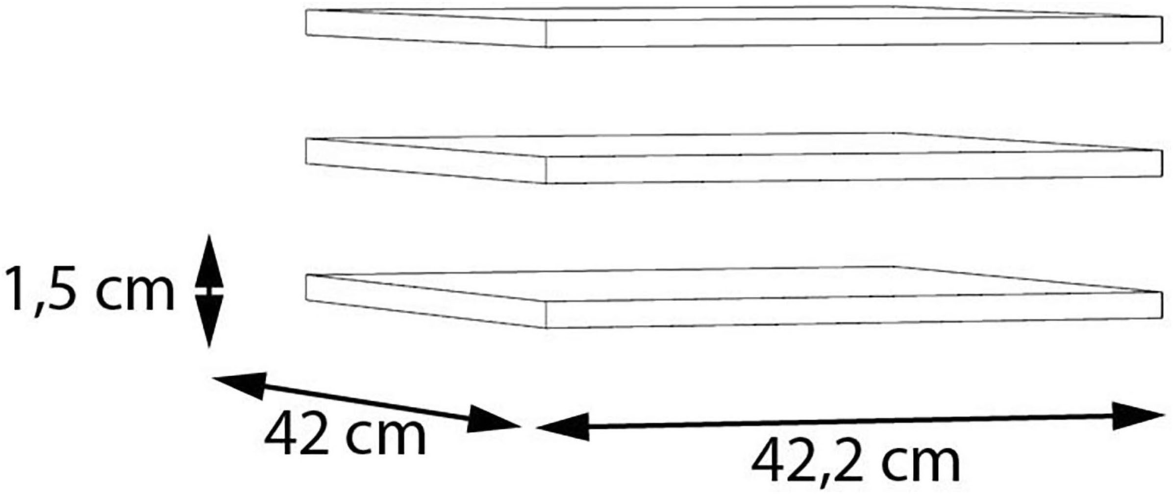 FORTE Einlegeboden (Set, 3 St., 3-er Set), Einlegeboden 3er Set, Textilstruktur, Breite 42,2 cm