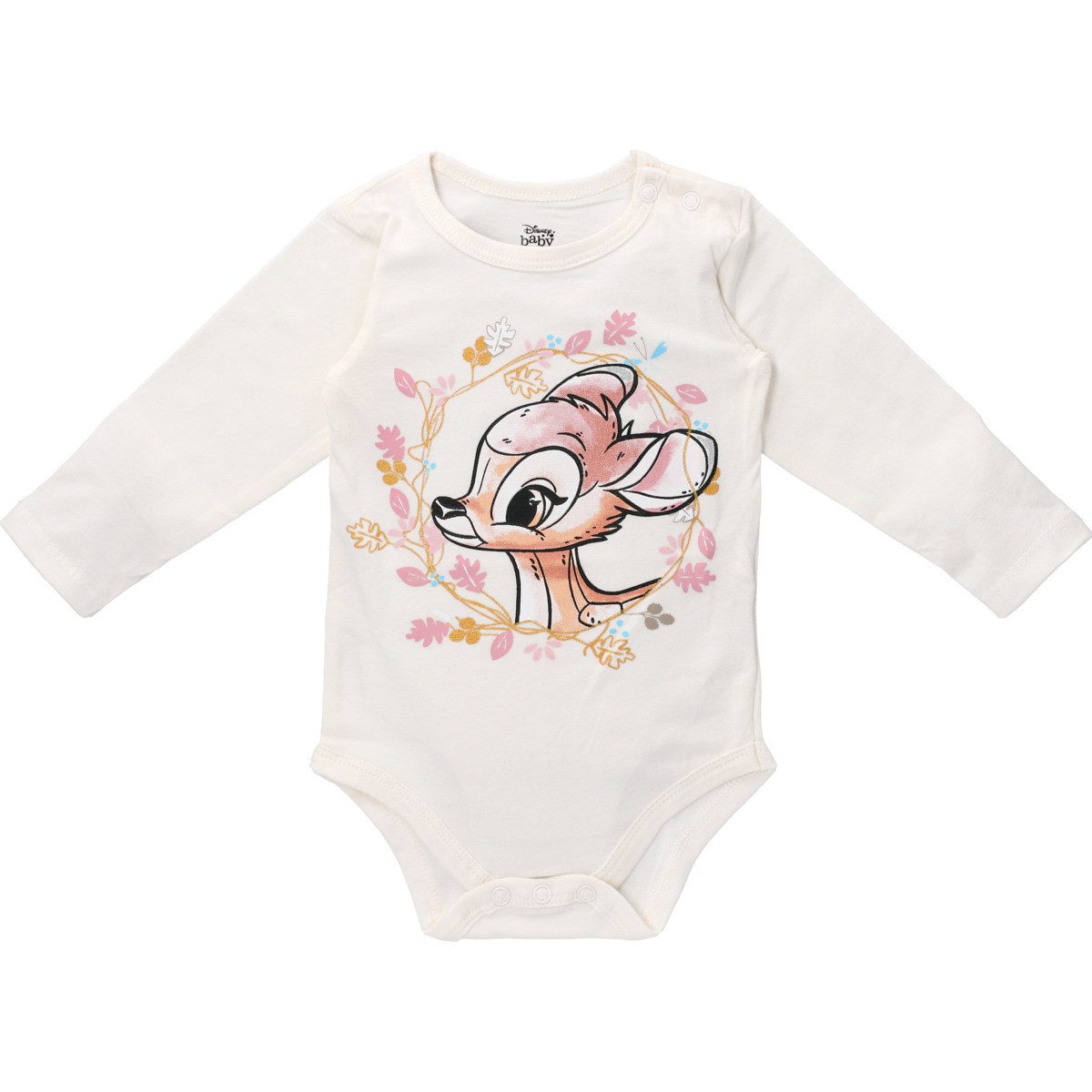 Disney Langarmbody Bambi Unisex Kinder (1-tlg) Langarm Einteiler, Body, Longsleeve-Body, Bodysuit, Stretchbody