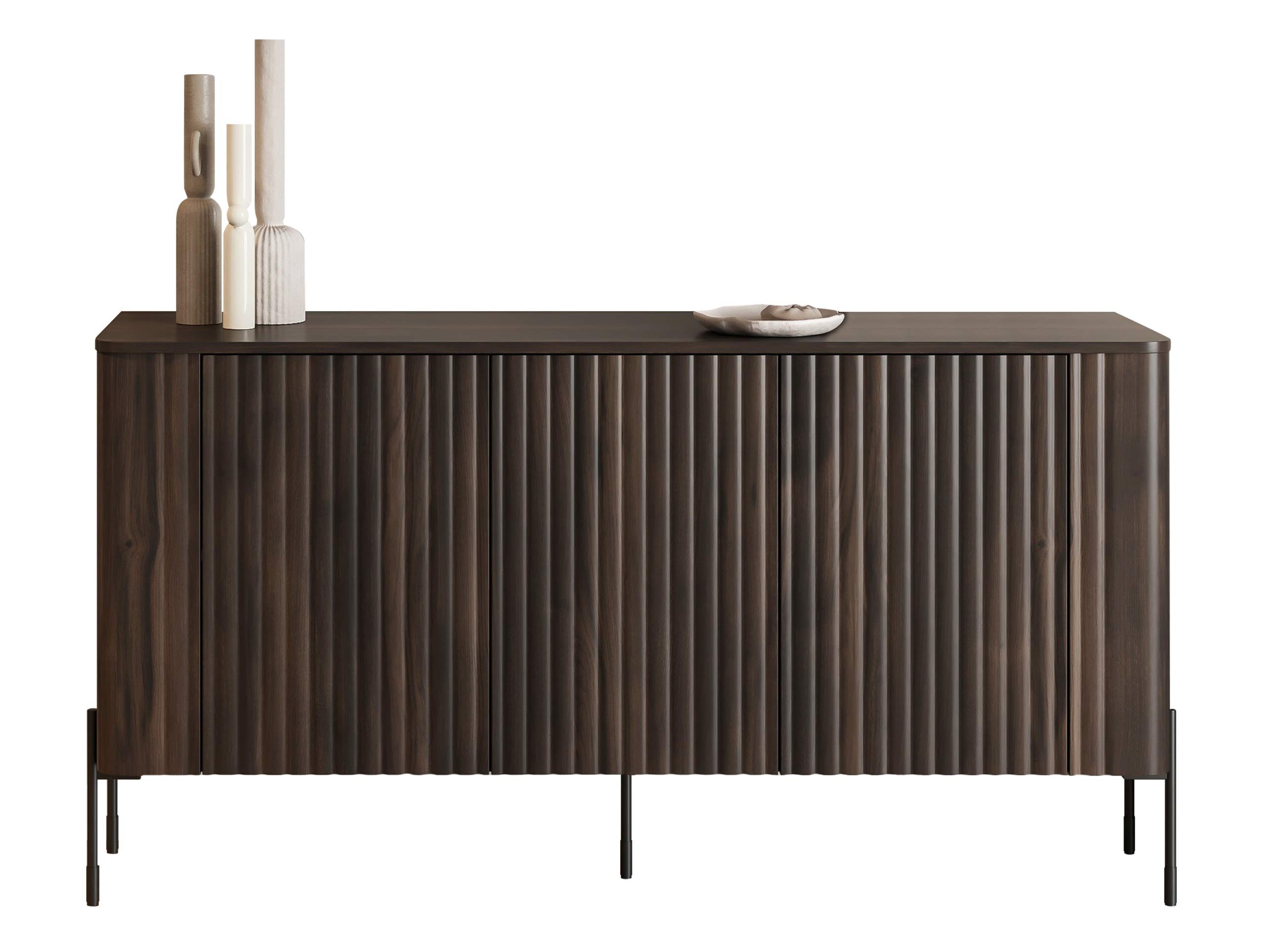 MIRJAN24 Kommode Vera 150 (mit drei Drehtüren), Metallfüße, Griffloses Öffnungssystem