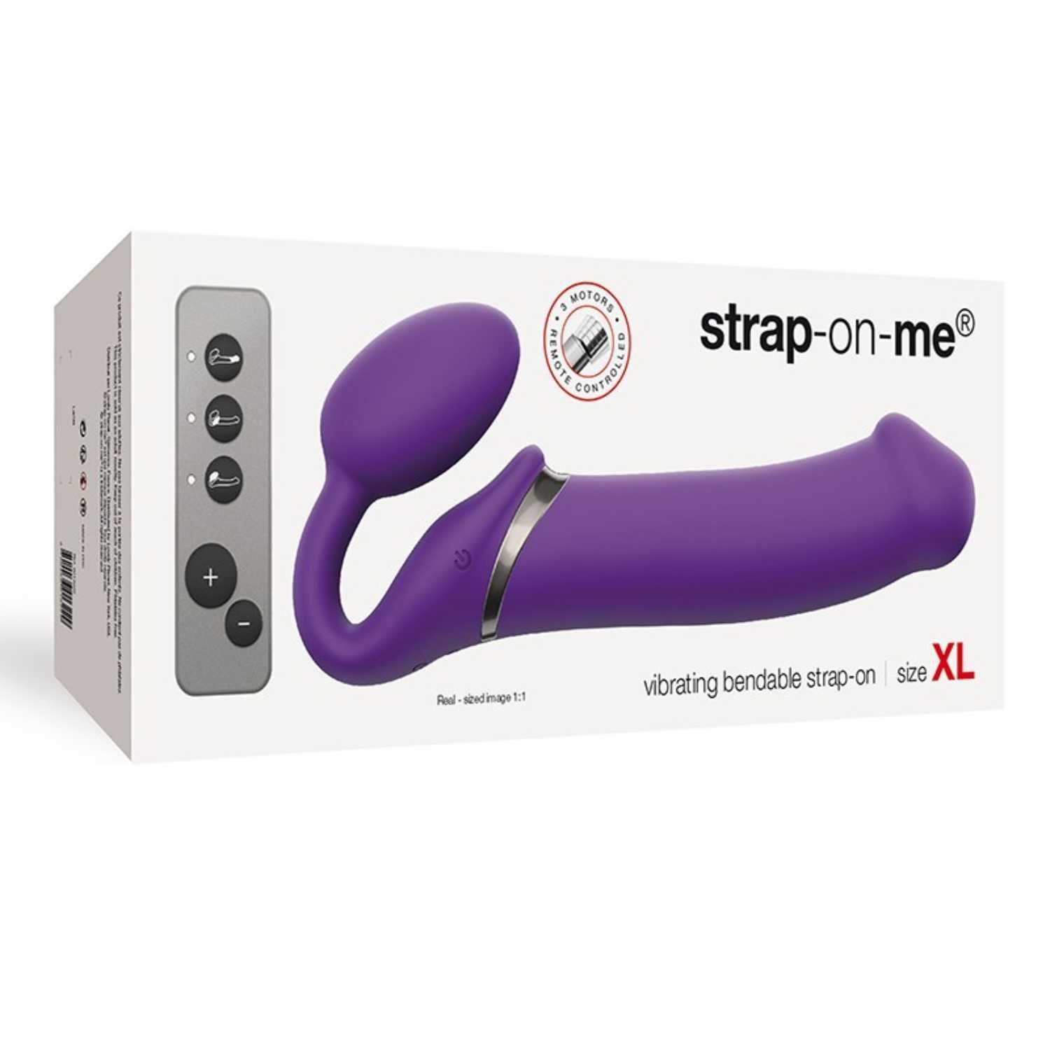 XL strap-on-me® Dildo Strapon Strap-on-Dildo Strapless violett Remote,