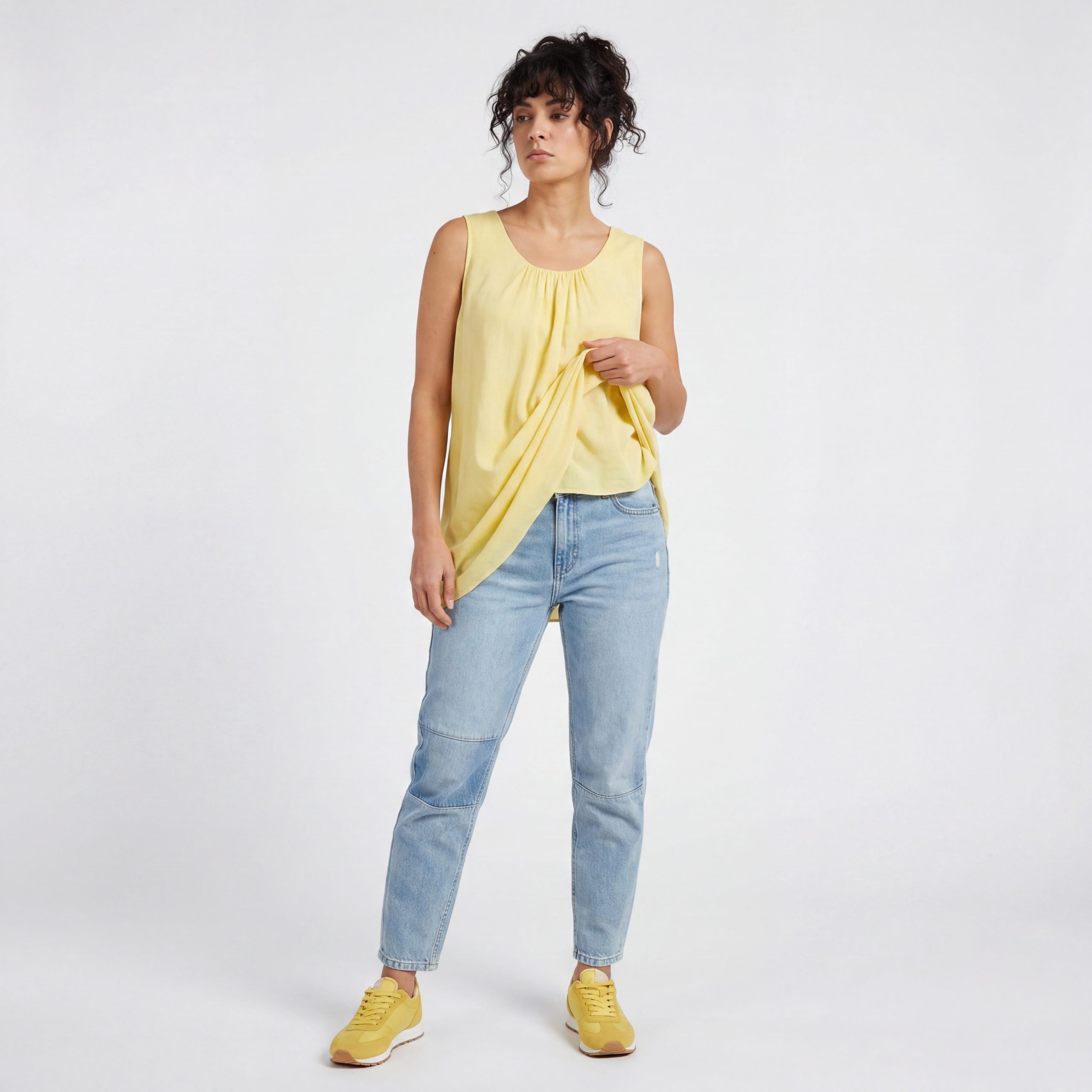 OriginalYou Trägertop Damen Long Top Sommer Oberteil ärmelloses Strandshirt mit Innentop für blickdichten Tragekomfort, erhältlich von 36-50 – Bild 4 von 5