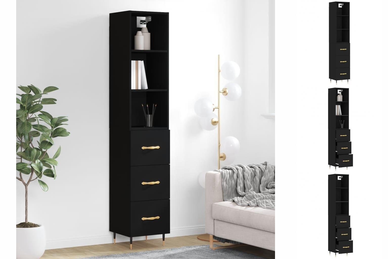 vidaXL Kleiderschrank Regal Schwarz cm Holzwerksto Schrank Hochschrank Highboard 34,5x34x180