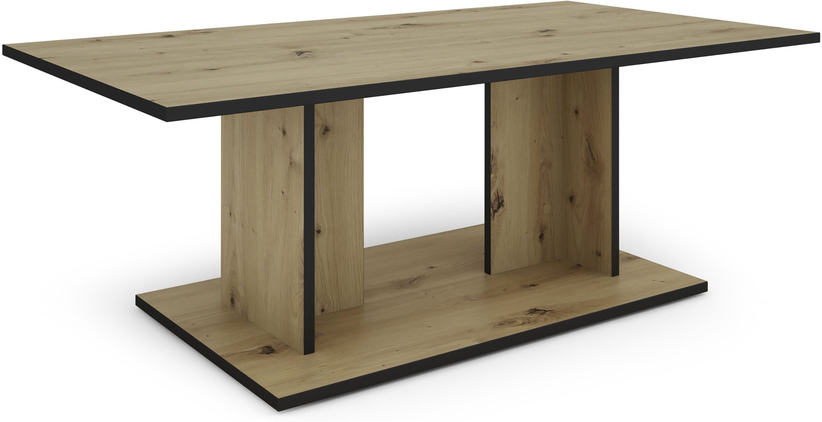 byLIVING Couchtisch TOM, Eiche-Optik oder Weiß, Kante schwarz, Belastbarkeit 40 kg, B: 110 cm