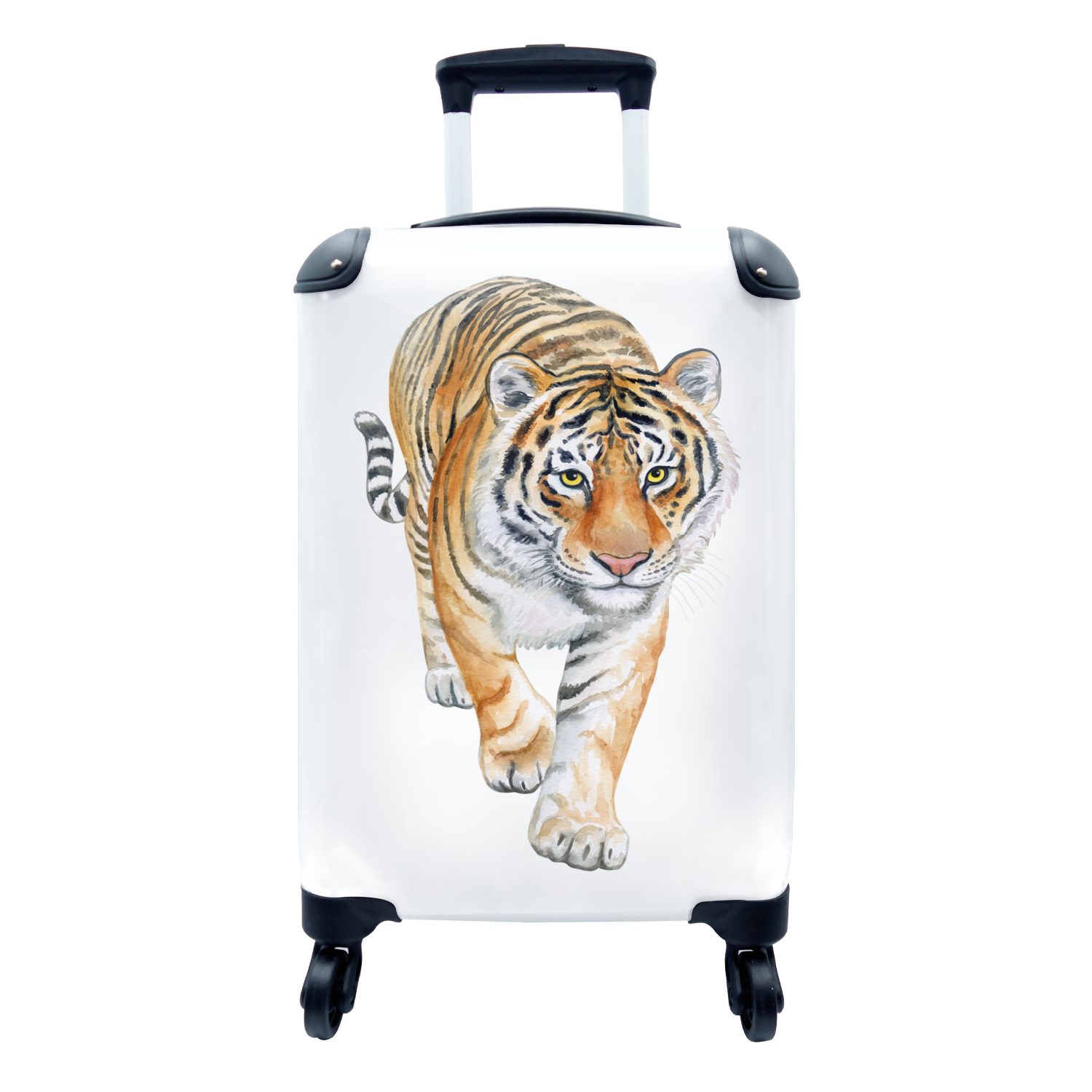 MuchoWow Handgepäckkoffer Tiger - Augen - Gelb, 4 Rollen, Reisetasche mit rollen, Handgepäck für Ferien, Trolley, Reisekoffer
