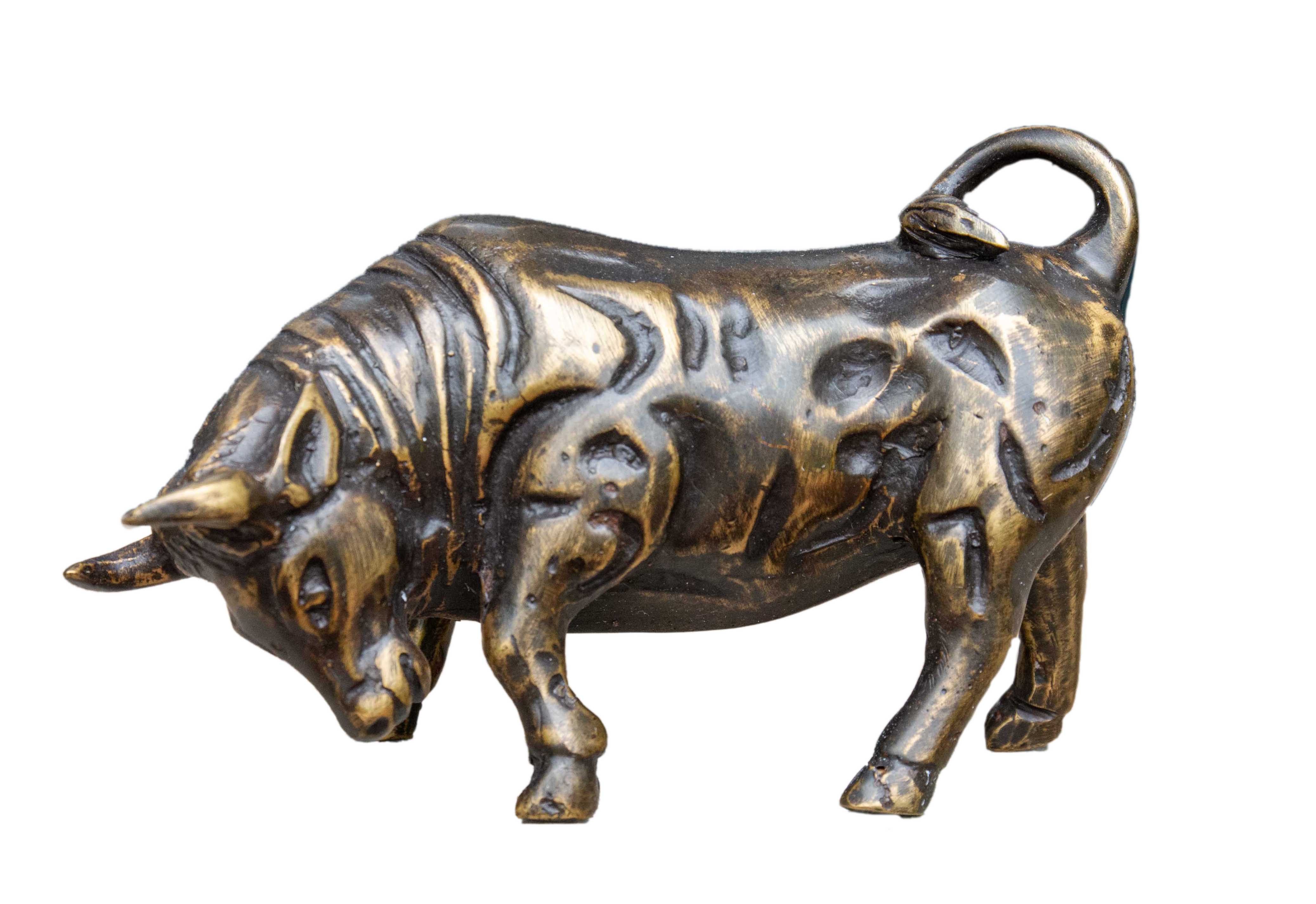 Dekofigur IDYL Bronze-Skulptur Stier klein, zum Angriff bereit