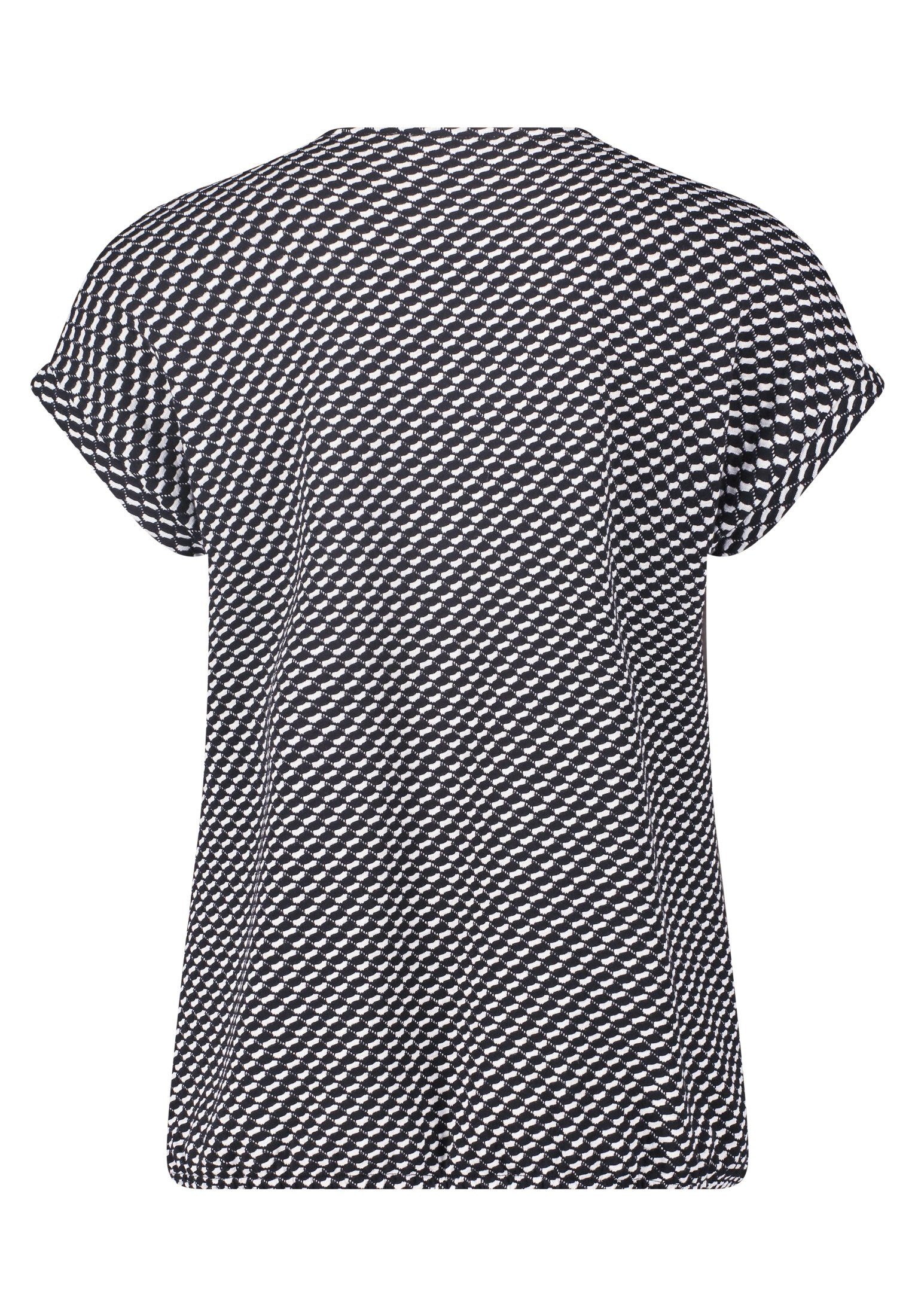 Struktur mit Material T-Shirt Schwarz/Weiß (1-tlg) Betty&Co