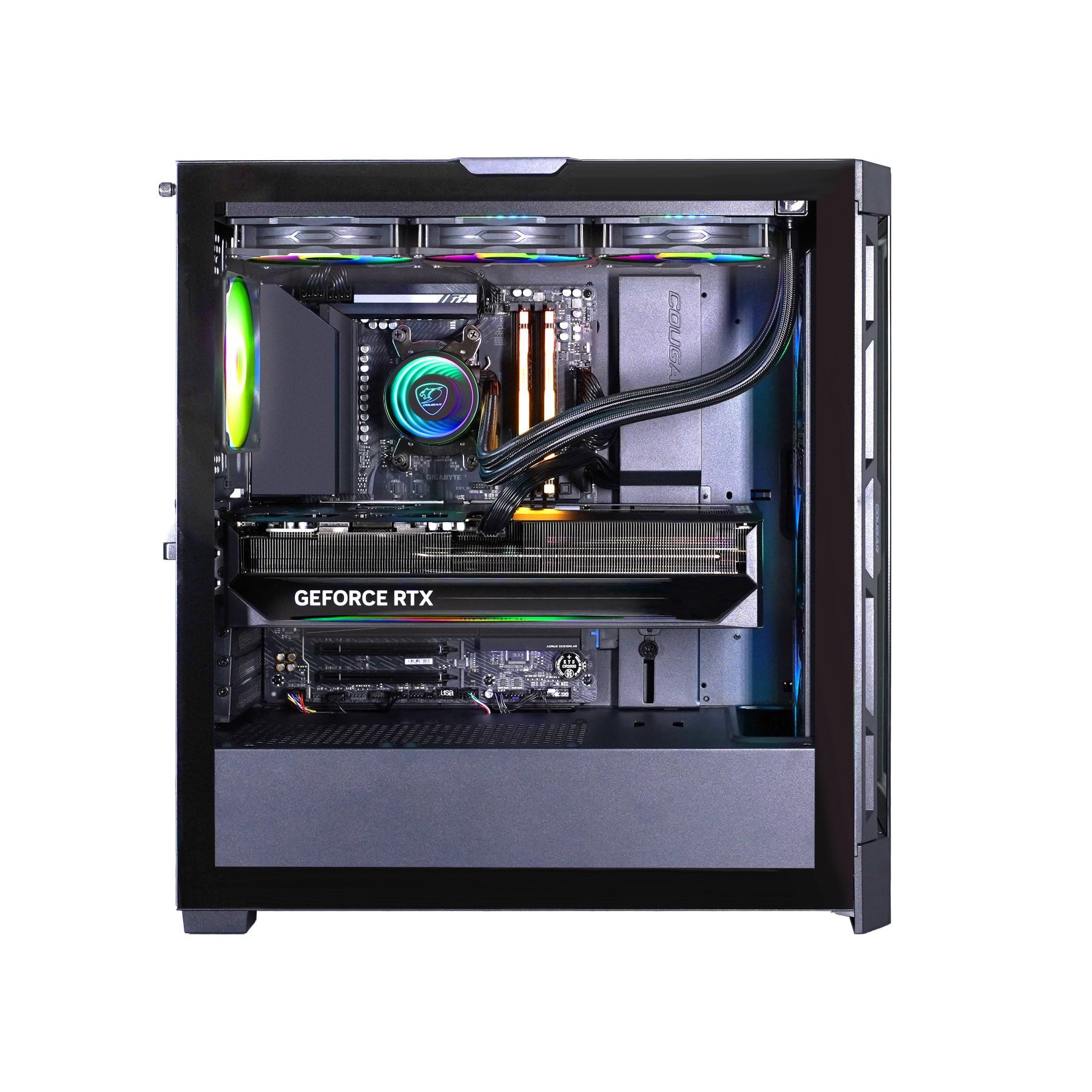 Cougar DUOFACE PRO BK 7937 AMD Ryzen 5 9600X 32GB DDR5 1TB SSD RTX 5060 Gaming-PC (AMD Ryzen 5 9600X, RTX 5060, 32 GB RAM, 1000 GB SSD, Wasserkühlung, Windows 11, DDR5 RAM, Wasserkühlung)