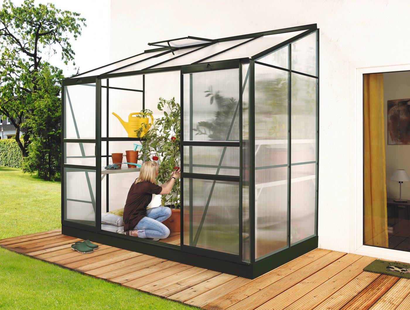 Vitavia Anlehngewächshaus Styx 3300, BxTxH: 255 x 132 x 222 cm, 4 mm Wandstärke grün | Rabatt: 30% Vitavia Anlehngewächshaus Styx 3300, BxTxH: 255 x 132 x 222 cm, 4 mm Wandstärke grün | Rabatt: 30%