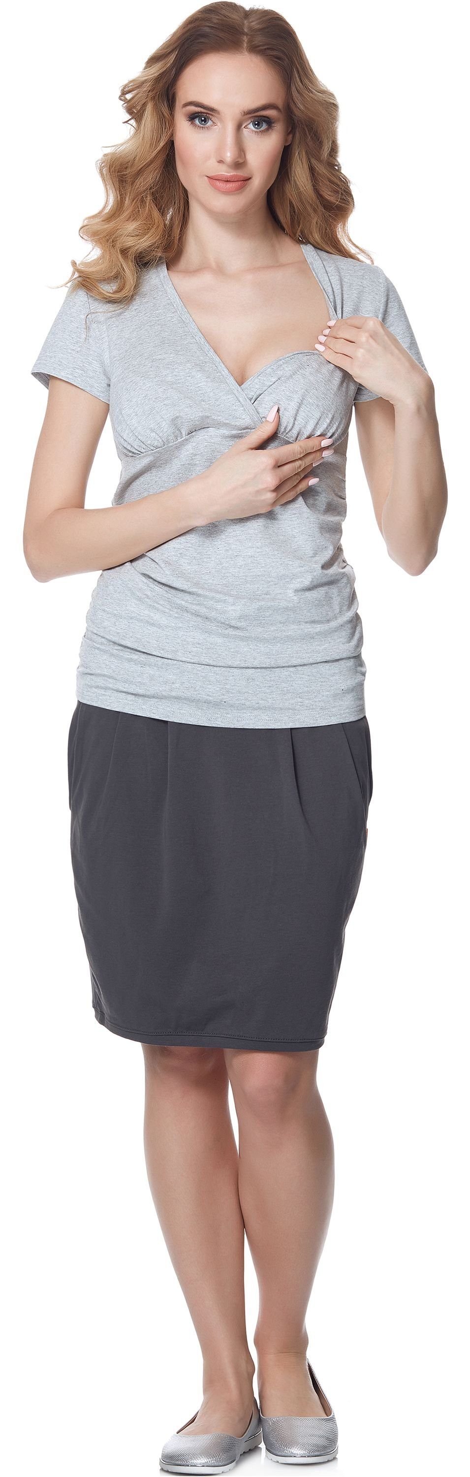 Bellivalini T-Shirt Damen Umstands mit Shirt BLV50-123 Stillfunktion (1-tlg) Melange