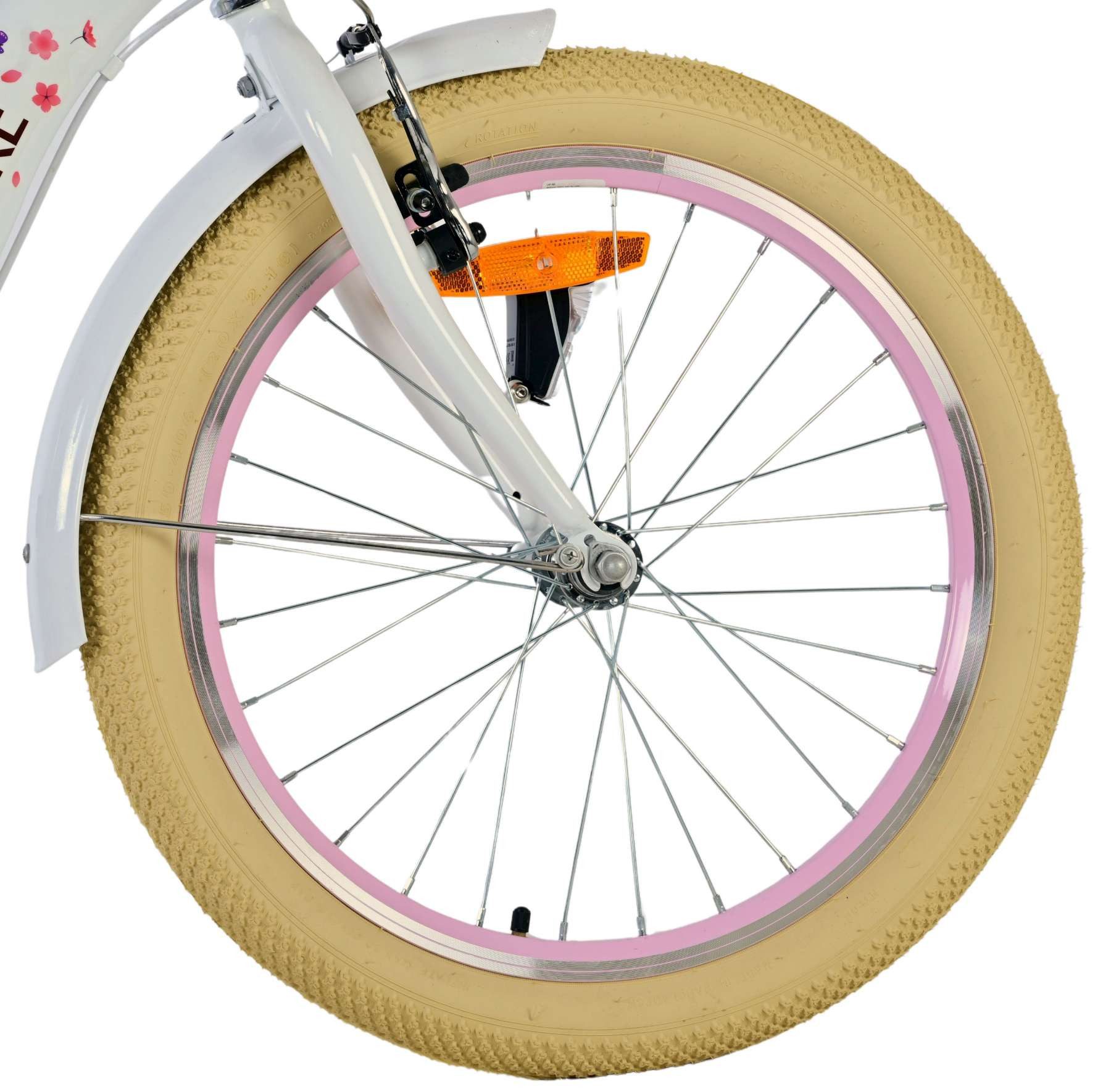 Volare Kinderfahrrad Volare Blossom Kinderfahrrad für Mädchen - 20 Zoll – Weiß, Korb für kleine Gegenstände, geschlossener Kettenschutz