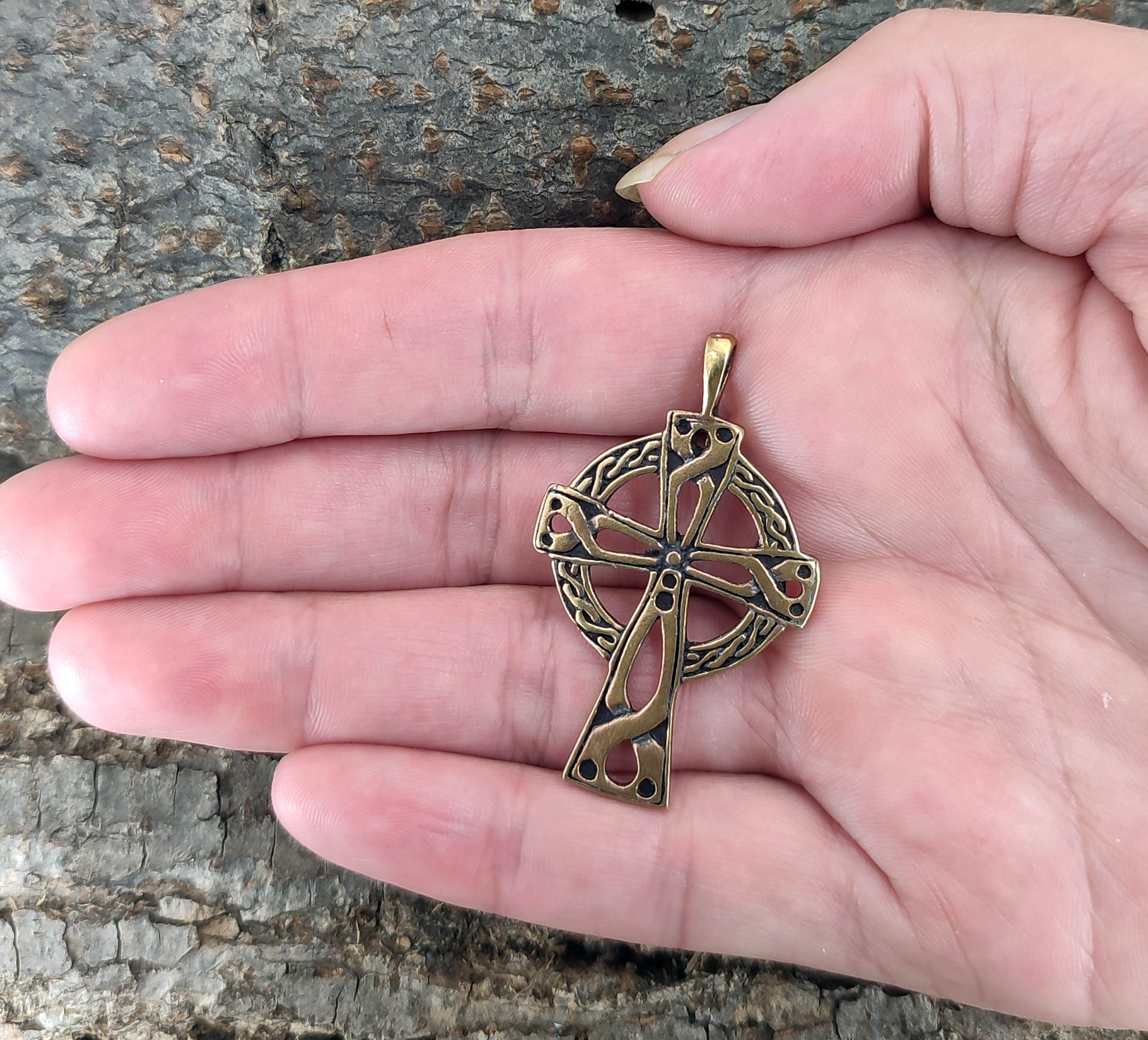 Kiss of Leather Kettenanhänger Keltenkreuz Radkreuz Kelten keltisch Kreuz Bronze Anhänger Kette Nr. 9