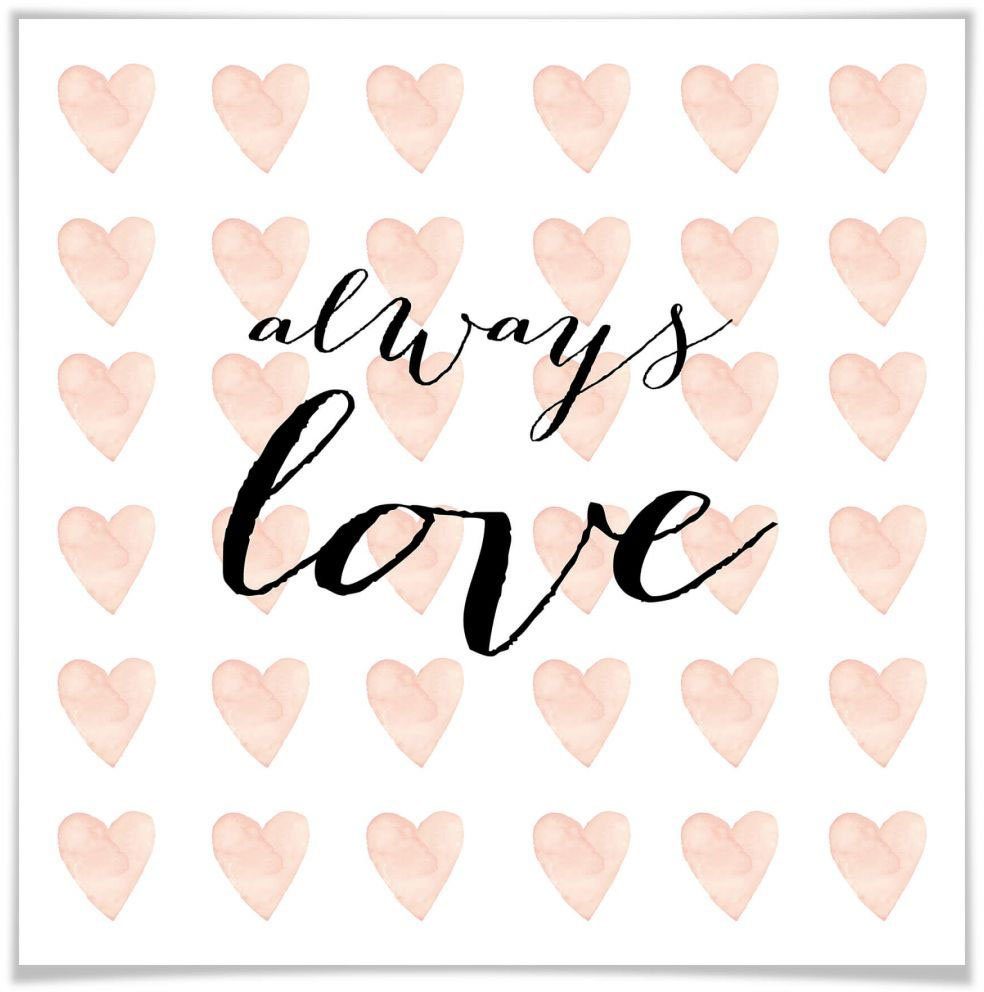 St), Bild, Poster, Poster Wandposter Wall-Art (1 Love, Schriftzug Always Wandbild,