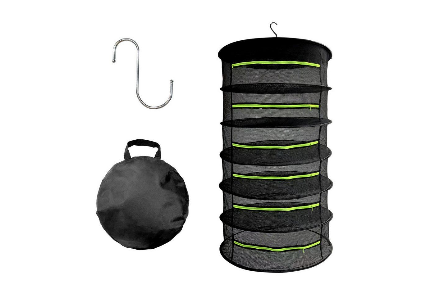 CannoBox Gewächshaus Ø60cm 6-lagiges Faltbares Trockennetz für Kräuter und Growzelte, 1-St., 6-lagige Trockennetz, für Küche, Growzelt, Gewächshäusern