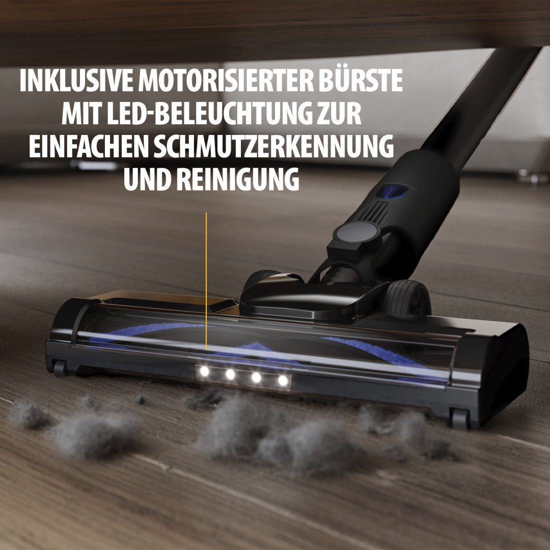 Tristar Akku-Hand-und Stielstaubsauger Tristar SZ-2390 Schnurloser Stabstaubsauger – Einsatzdauer von 40 min, 250 W, 2-in-1, 23 kPa Saugleistung, 40 Min, LED-Beleuchtung, HEPA-Filter