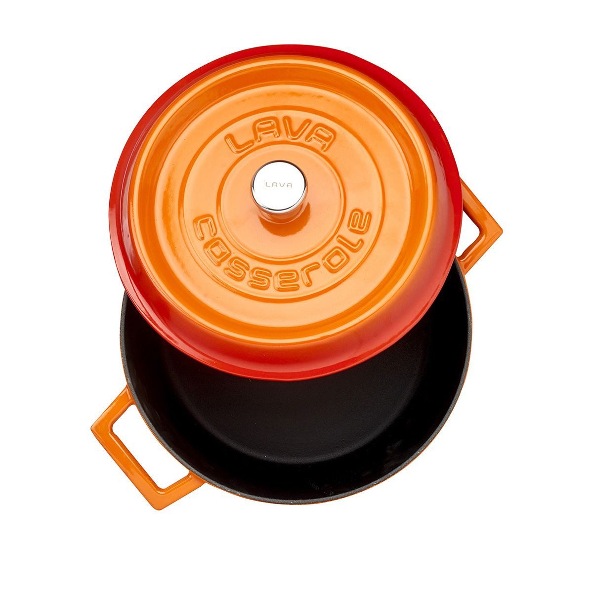 LAVA Bräter LAVA Gusseisentopf mit Deckel, emailliert, Ø 24 cm, 4,49 Liter, Gusseisen (2-tlg), emailliertes Gusseisen, backofengeeignet