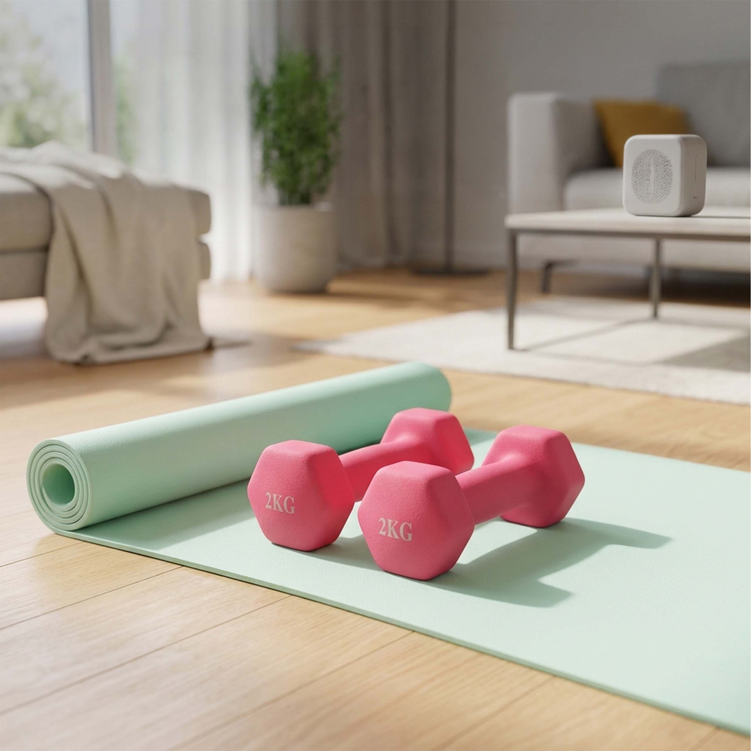 relaxdays Gymnastikhantel Hanteln 2er Set Gusseisen, 2kg