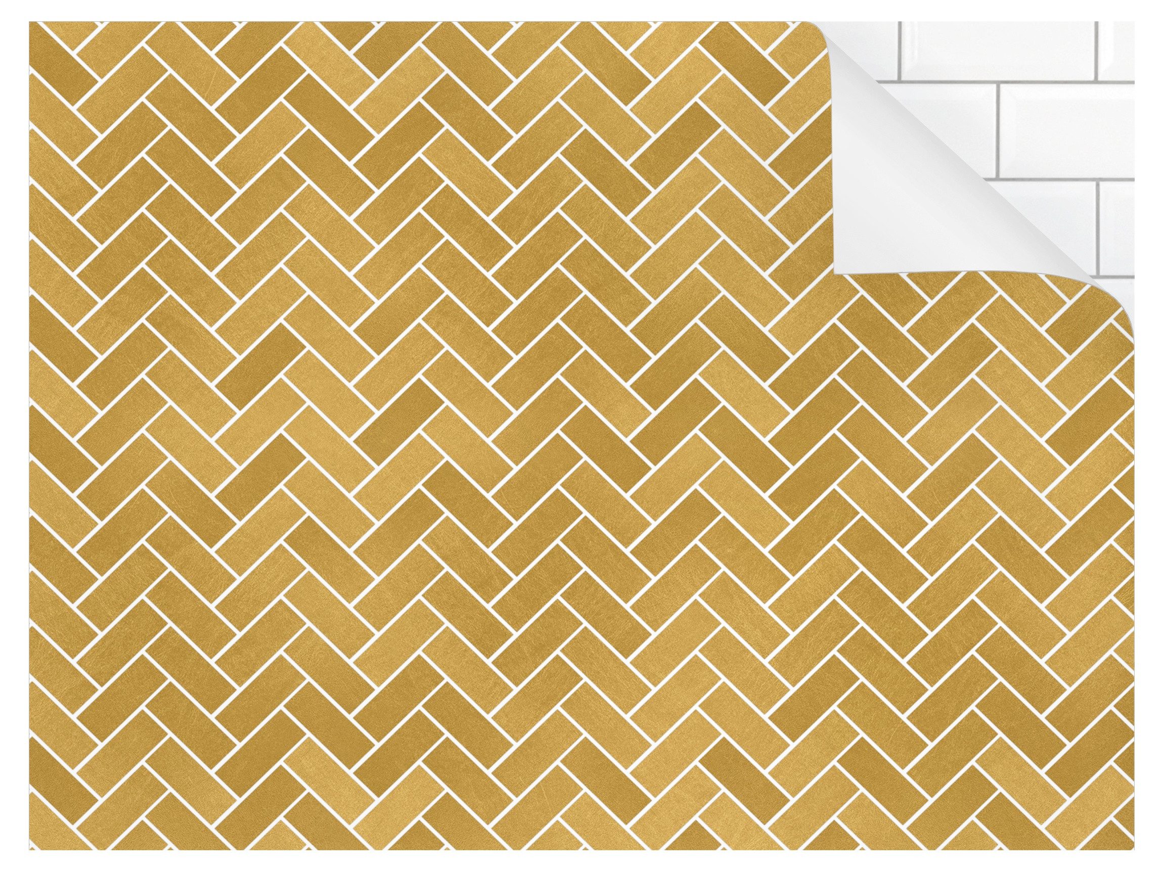 Bilderdepot24 Küchenrückwand selbstklebend gold mit Motiv, (1-tlg., Nischenrückwand - für Fliesenspiegel ohne Bohren - matt), Nischenrückwand Fliesenoptik fugenlos Wandpaneel Küche Herd