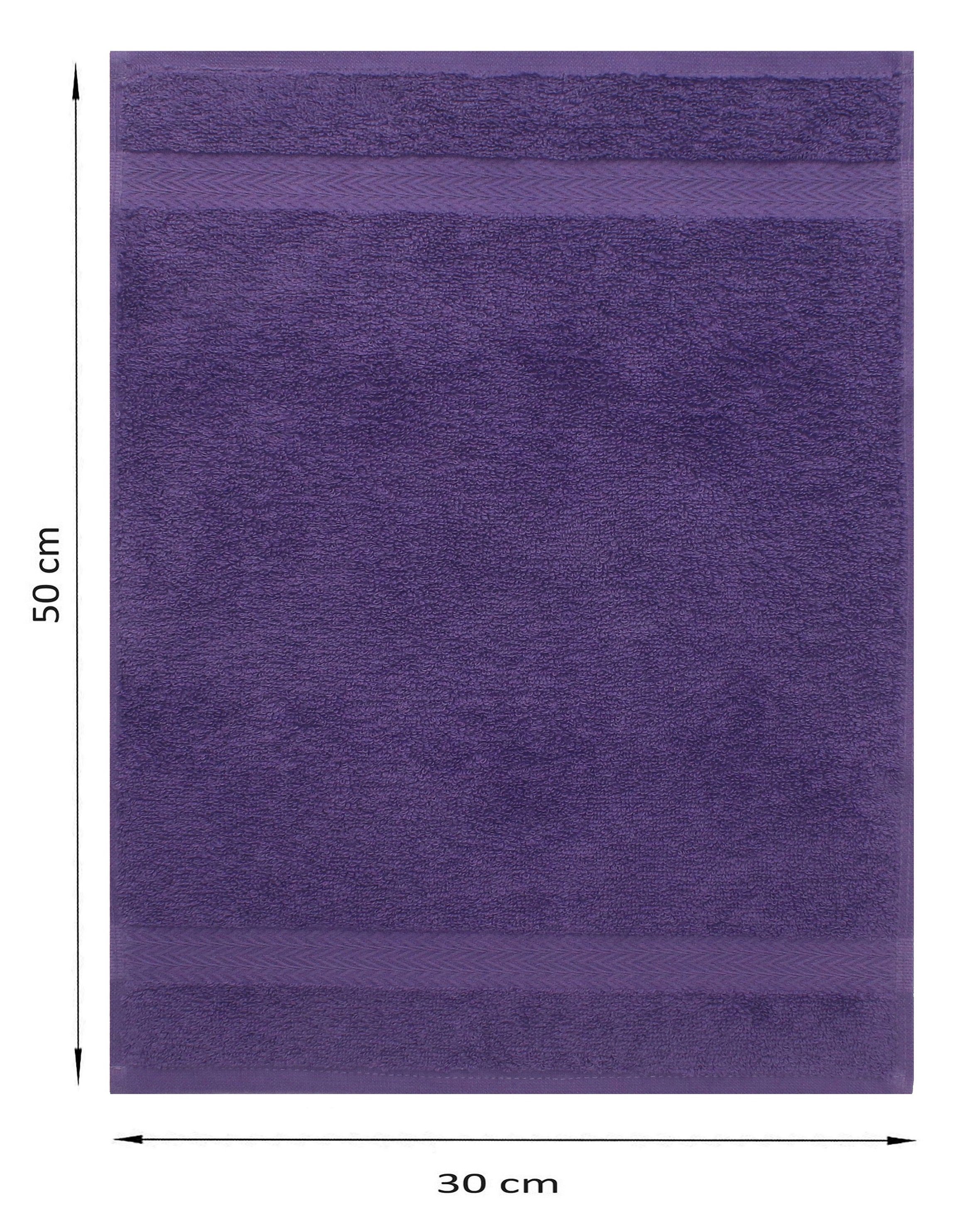 Stück Baumwolle 20 100% Baumwolle lila, Farbe Gästetuch-Set cm Gästehandtücher Premium 30x50 Gästehandtücher 100% Betz
