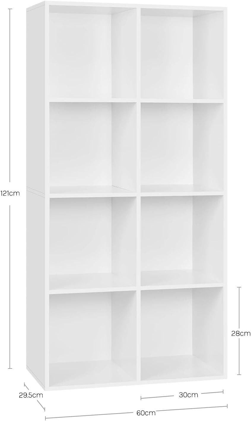 Woltu Bücherregal, 1-tlg., Büroregal Aktenschrank, MDF, 8 Fächer