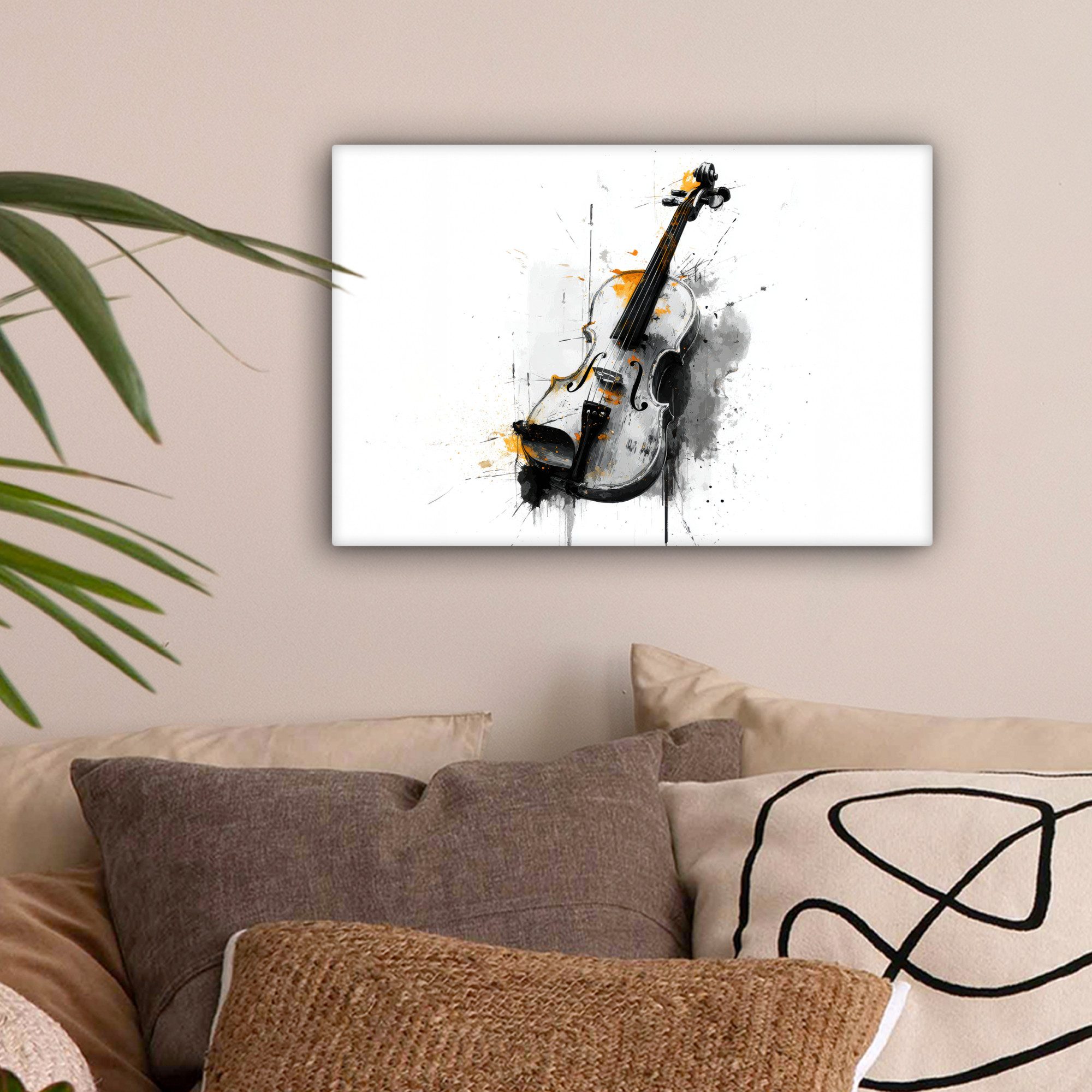 OneMillionCanvasses® Leinwandbild Violine - Orange - günstig online kaufen