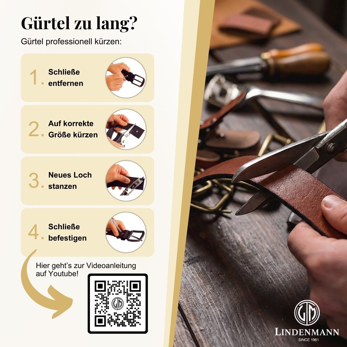 LINDENMANN Ledergürtel