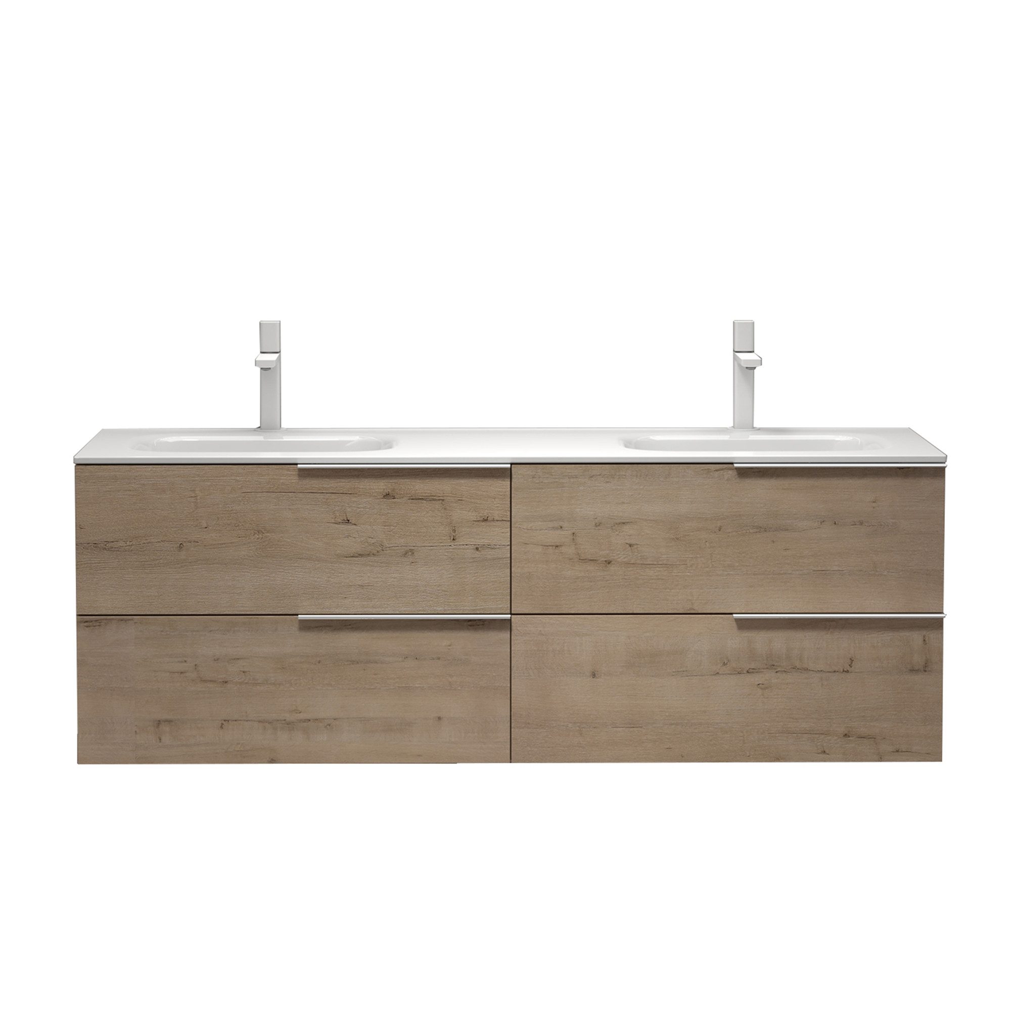Badmöbel-Set Mineralguss Waschbeckenunterschrank Soft-Close Vanessa