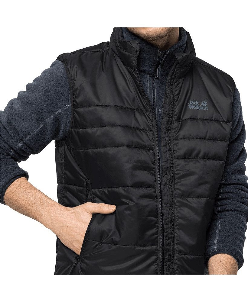 Jack Wolfskin Steppweste Argon (sehr warm, leicht, PFC-frei) schwarz Herren