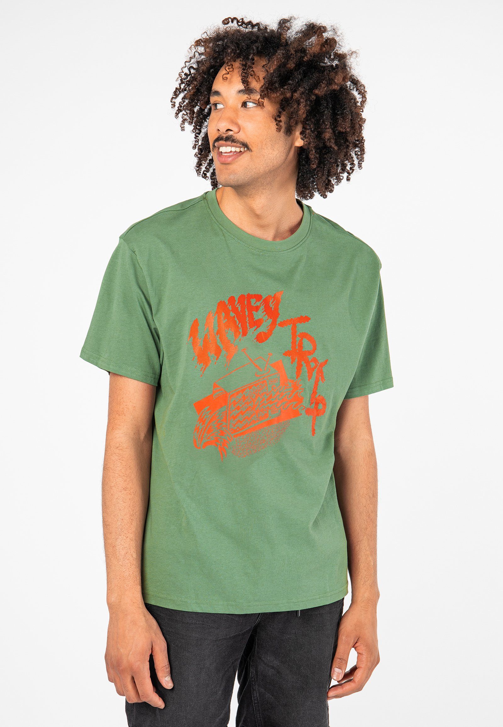SUBLEVEL T-Shirt T-Shirt mit Sommer Print green
