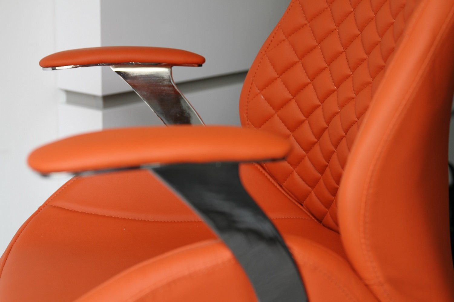 Steelboxx Drehstuhl Bürodrehstuhl Designer Schalensitz - geformt aus Fußkreuz XXL mit Fußkreuz ergonomisch Orange (1), Racer Spezial Car Aluminium, Chefsessel Durchmesser, "GT" Seat 70cm Drehstuhl
