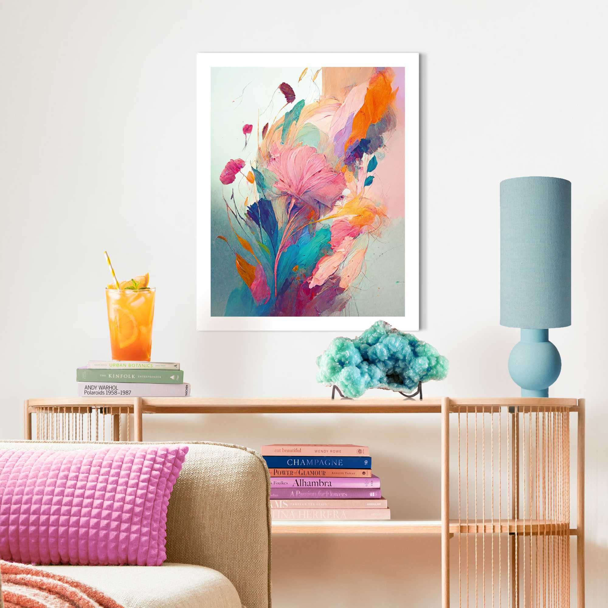 Reinders! Bild mit Rahmen Flower Gift, (1 St), Wohnzimmer - Mehrfarbig - MDF - Abstrakt - 40x50 cm